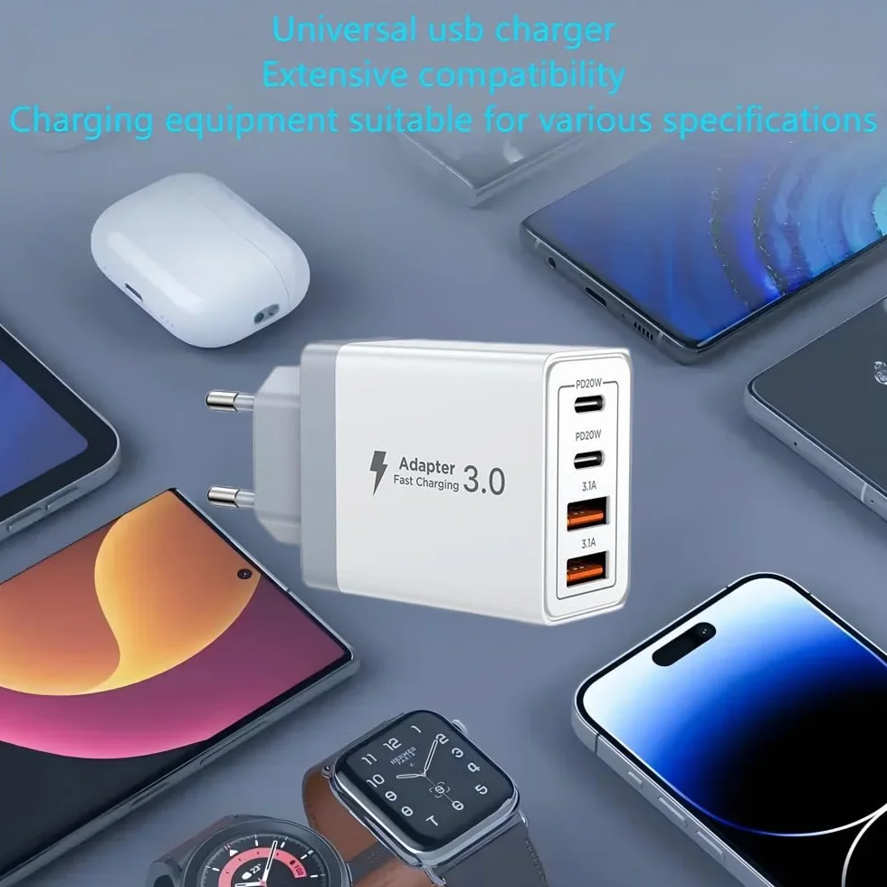 Szybka Ładowarka 40W PD USB C USB A Uniwersalny Zasilacz do iPhone Samsung Huawei Xiaomi