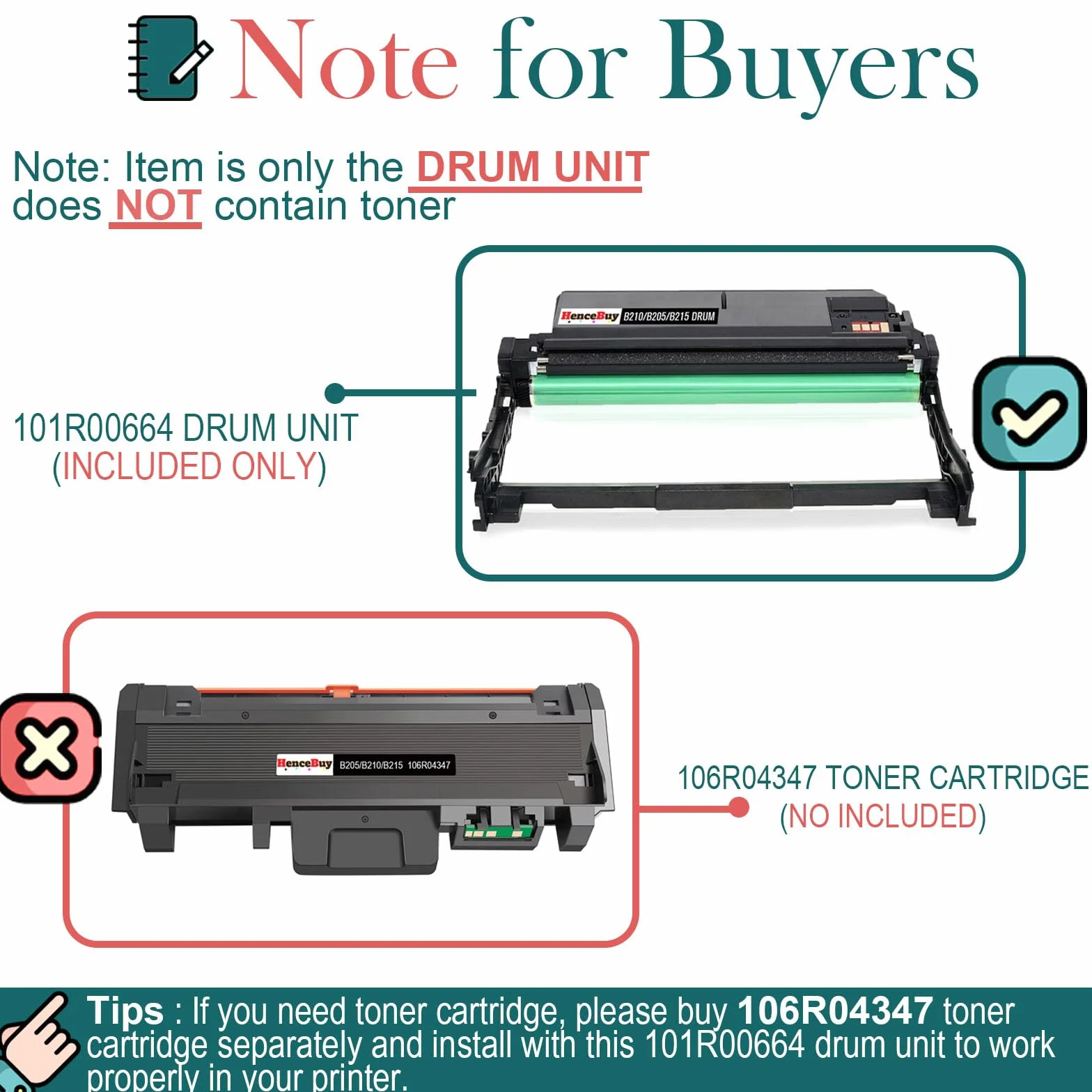 Jednostka bębna Xerox B210 B205 B215 kompatybilny wkład bębna 101R00664