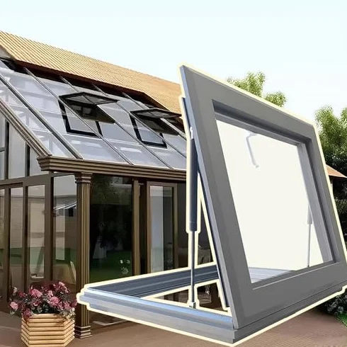 Okno dachowe Skylight – ręczna wentylacja kwadratowa/prostokątna konstrukcja ze stopu aluminium i podwójne szkło 95 x 70 cm dla zwiększenia naturalnego światła i wydajności energetycznej