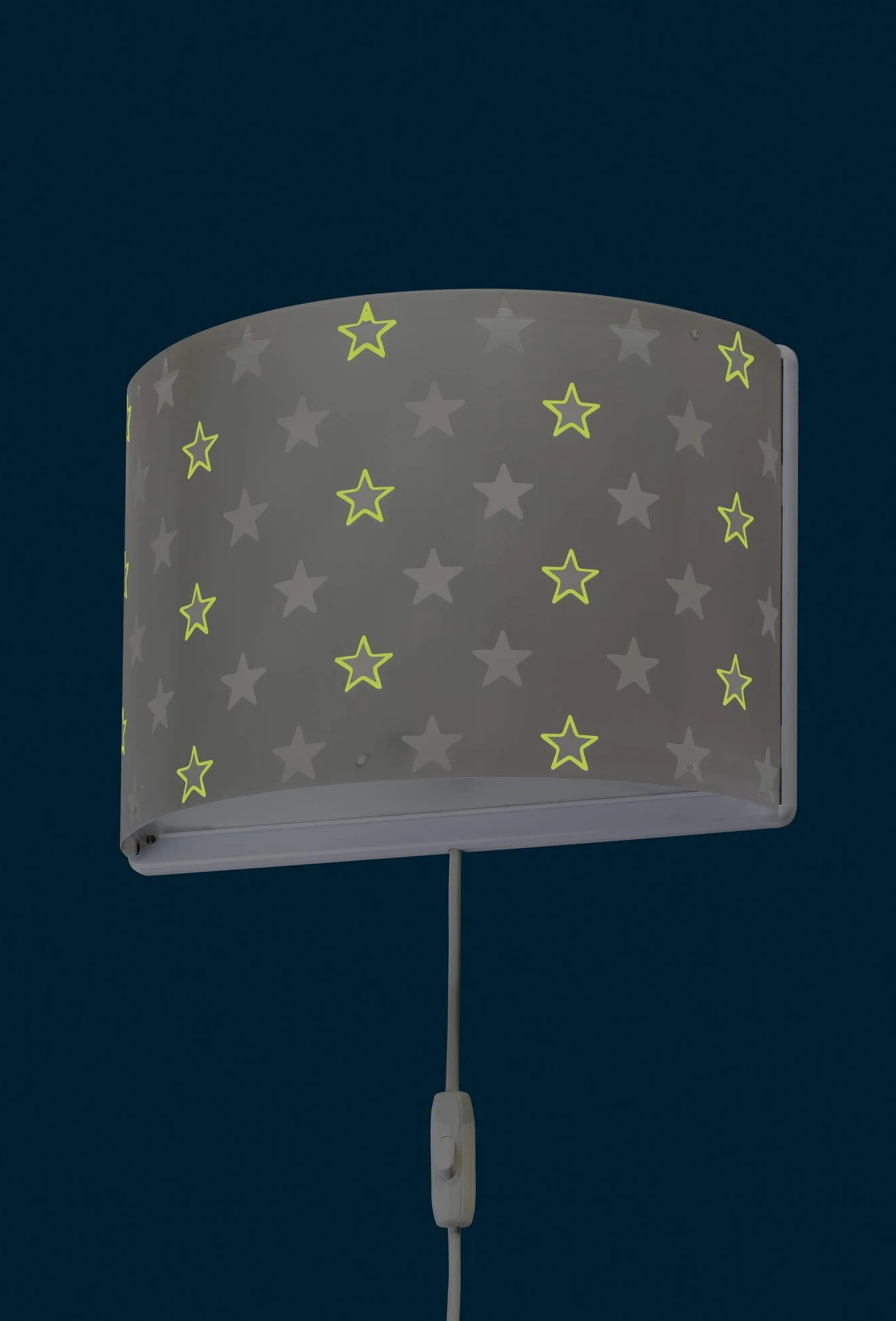 Dalber dziecięca lampa ścienna gwiazdy szara, tworzywo sztuczne, 60 W