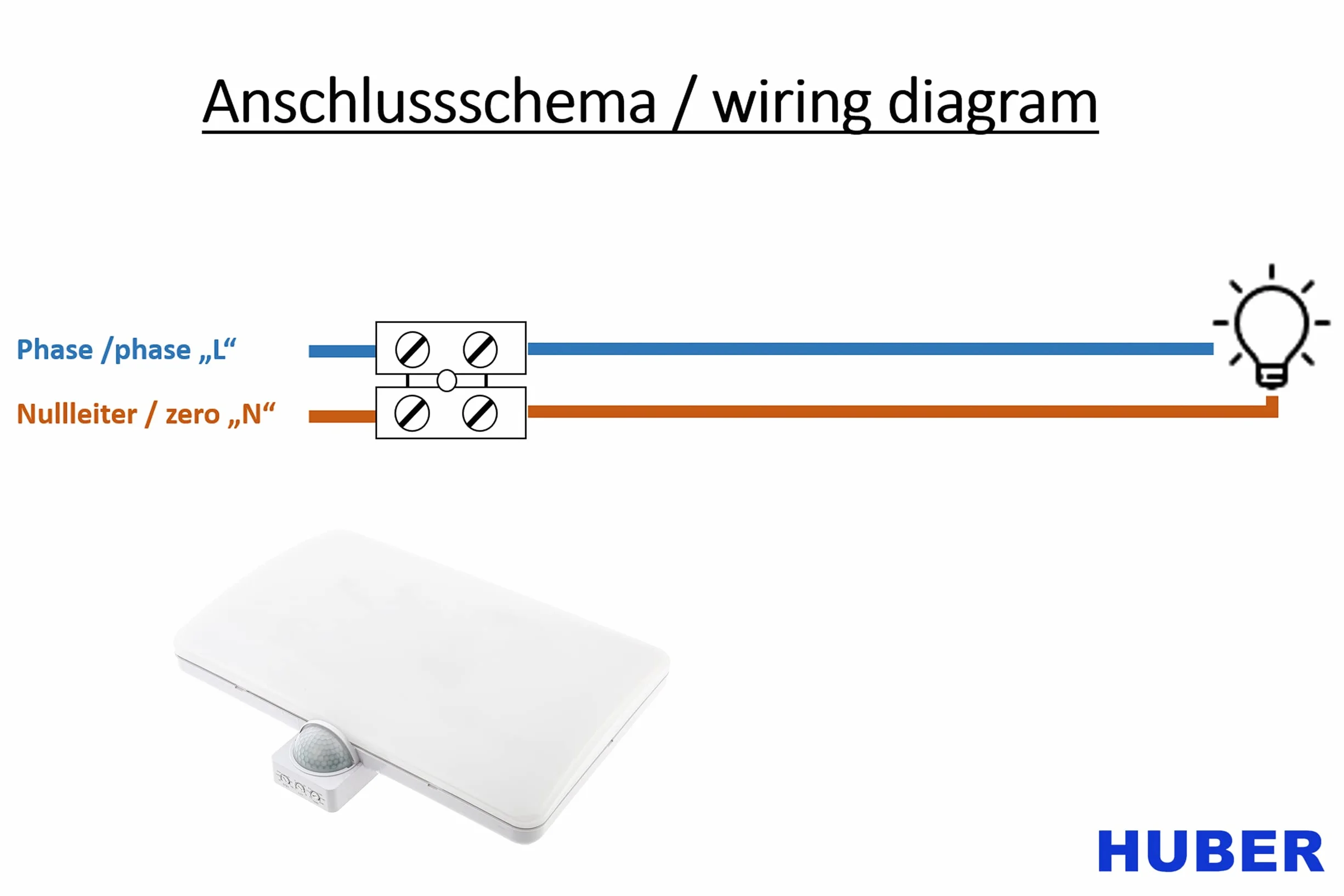 HUBER Lampa z numerem domu z czujnikiem ruchu 180° 20 W, 1800 lm – lampka nocna 4 W 250 lm, ograniczenie obszaru, montaż ścienny, IP54, biała