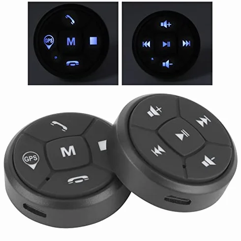 Bezprzewodowy Przycisk Multimedialny Bluetooth do Radia Samochodowego GPS Zdalne Sterowanie na Kierownicy Niebieskie Światło