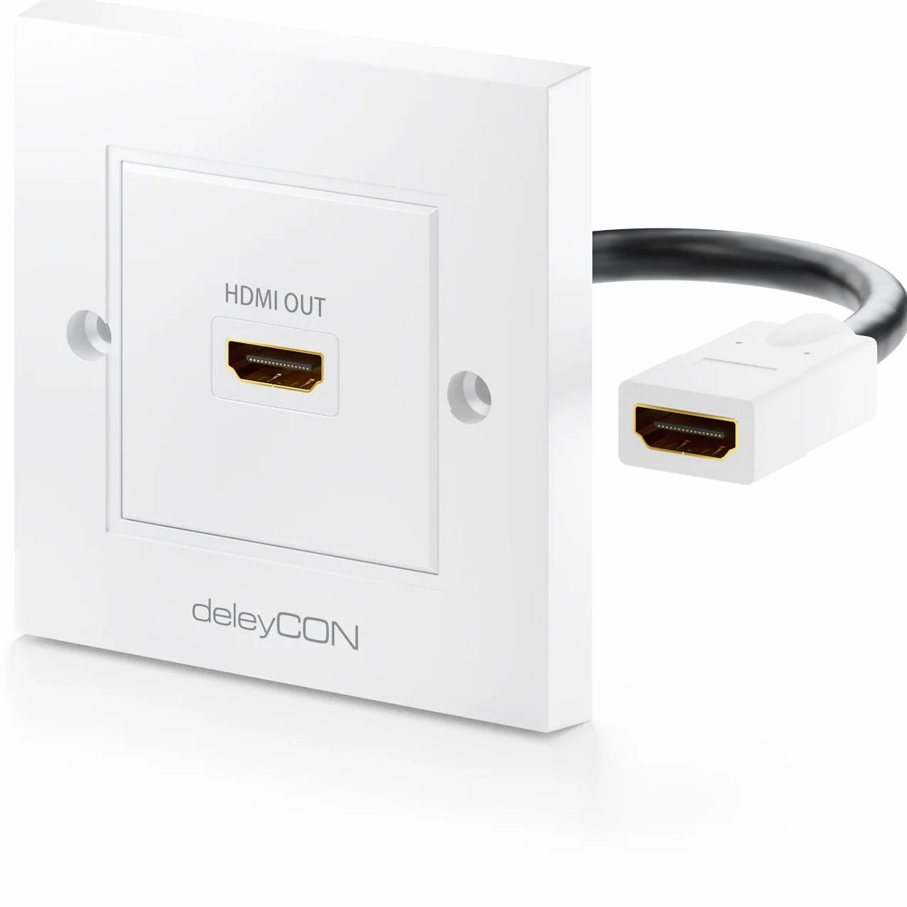 deleyCON gniazdo HDMI gniazdo ścienne 1x port HDMI montaż podtynkowy 3D FULL HD HDTV 4K 2160p