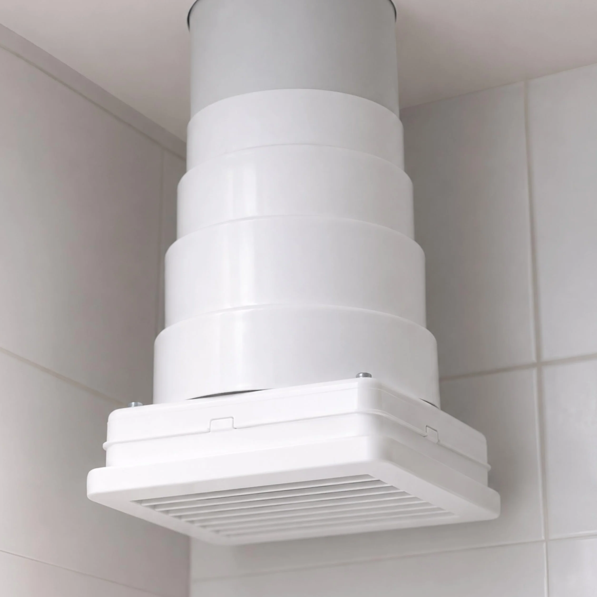 Wielostopniowe okrągłe złącze rurowe, 2 szt, dla Ø 80 mm, 100 mm, 110 mm, 120 mm, w kolorze Białym, złącze redukcyjne do pomieszczeń mieszkalnych i komercyjnych, przejście rury wydechowej wentylacji