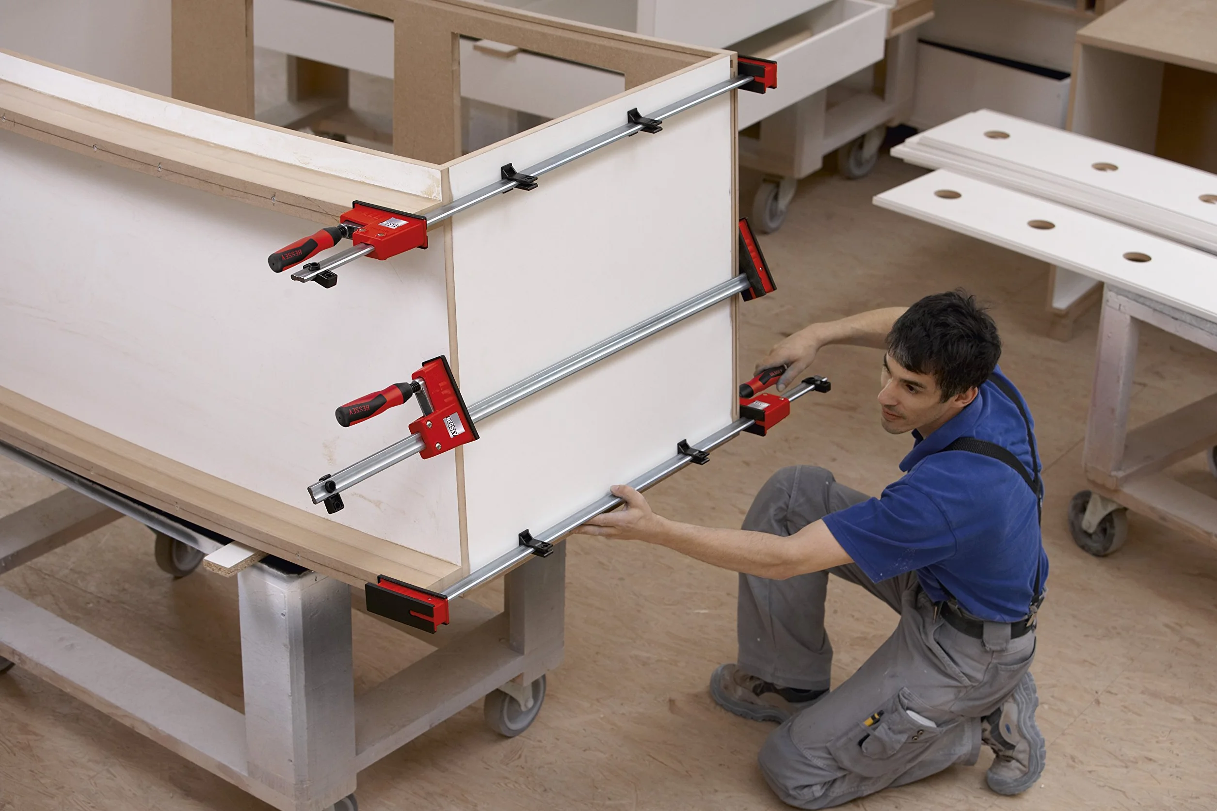 Bessey KR60-2K REVO KR Zacisk stolarski, wielokolorowy, 600/95mm