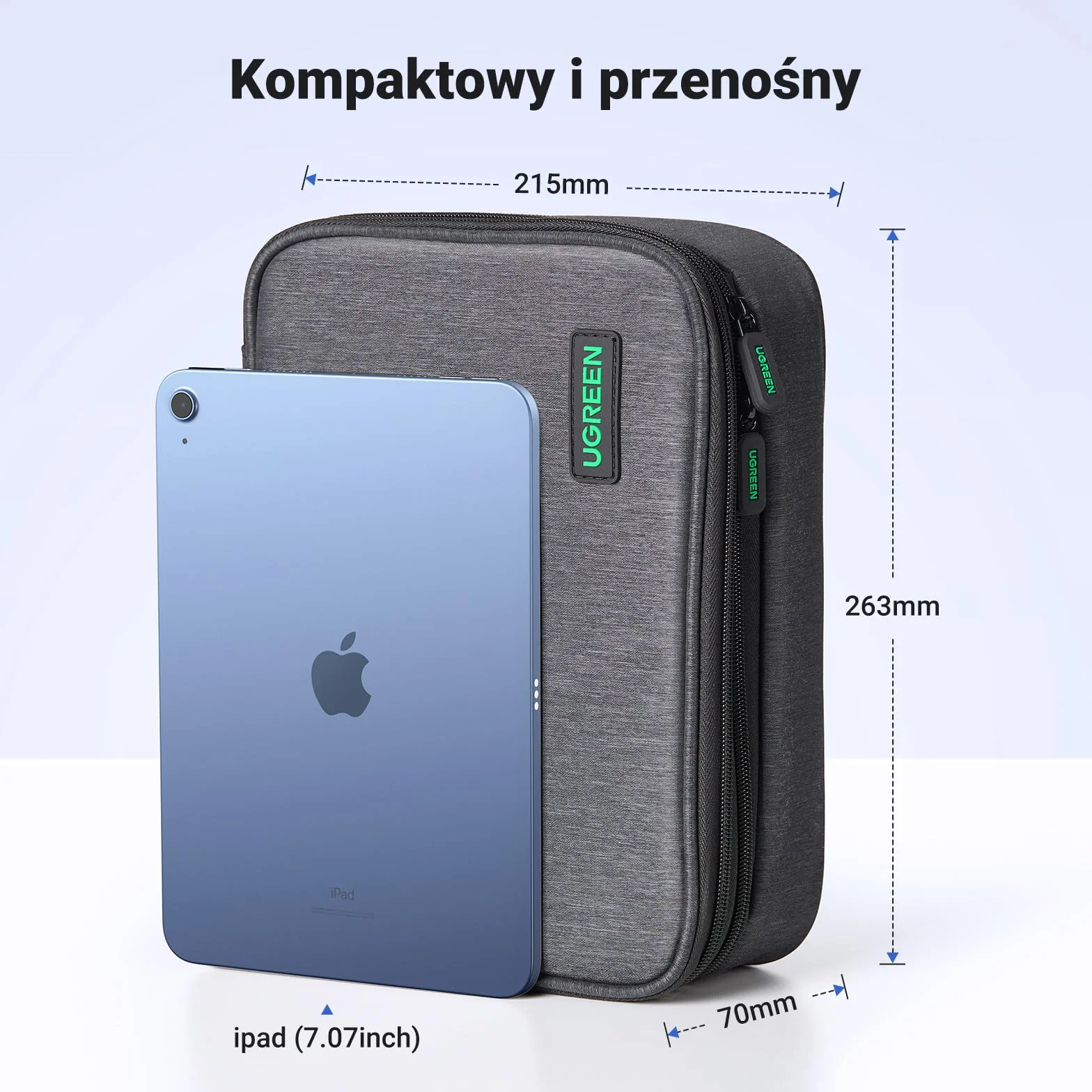 UGREEN Torba na elektronikę Organizer podróżny 3-warstwowa na kable, ładowarkę, powerbank, tablet