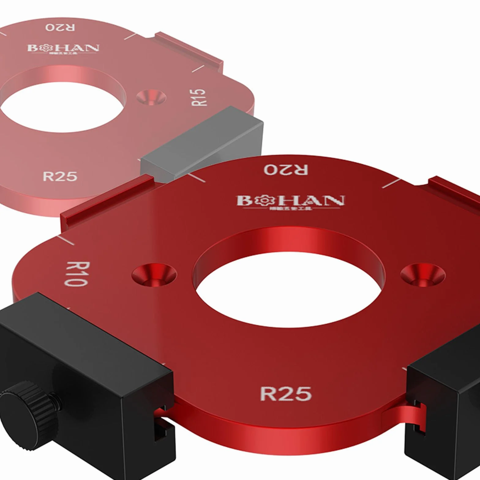 Szablony do frezowania z promieniem narożnym, stop aluminium, promień jigowy, szablony R10 R15 R20 R25 promień jig router do routera, kątownik do obróbki drewna, narzędzie pomocnicze