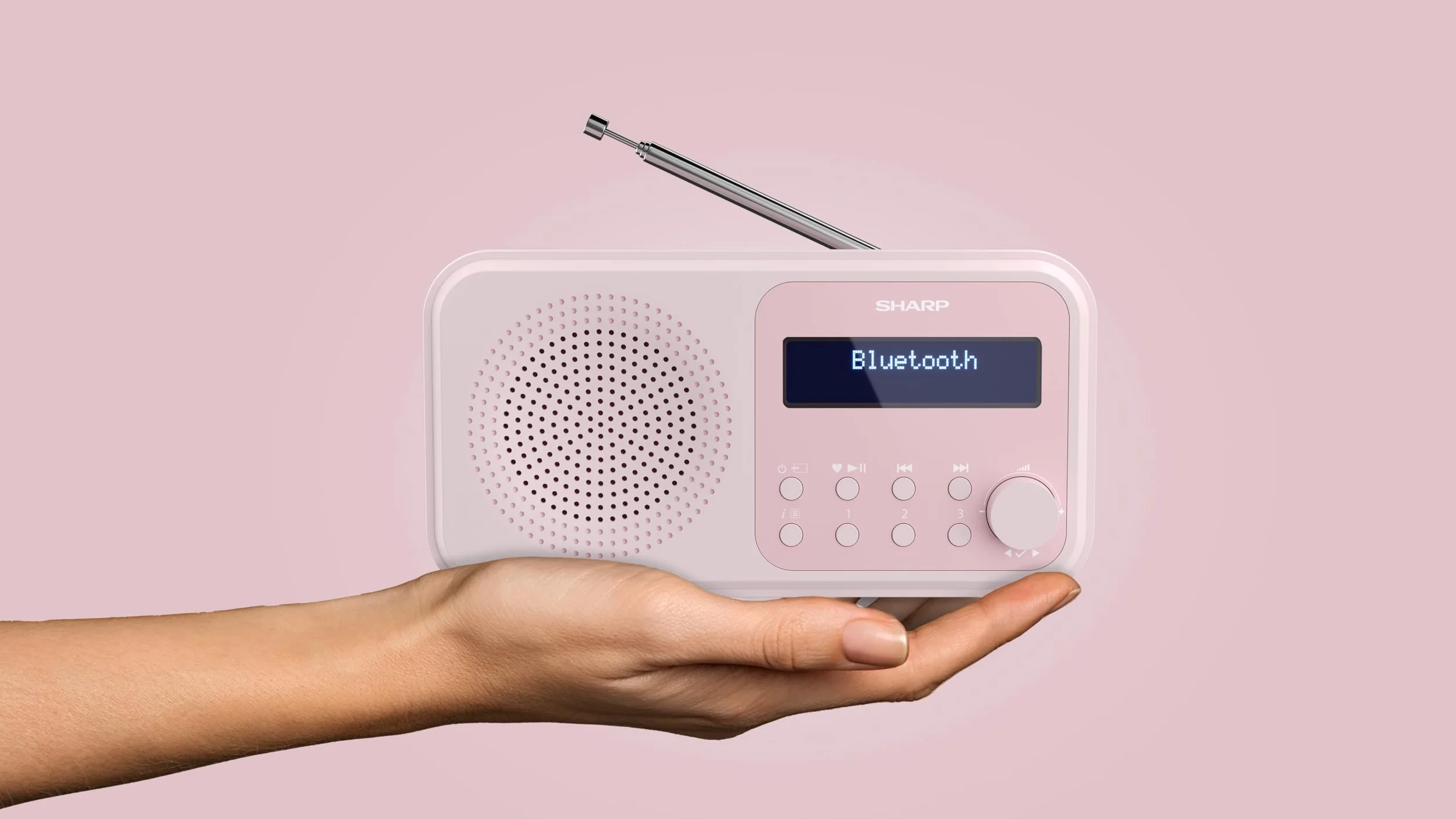 SHARP DR-P420 przenośne radio cyfrowe DAB DAB+ FM RDS USB Bluetooth 5.0 budzik różowy
