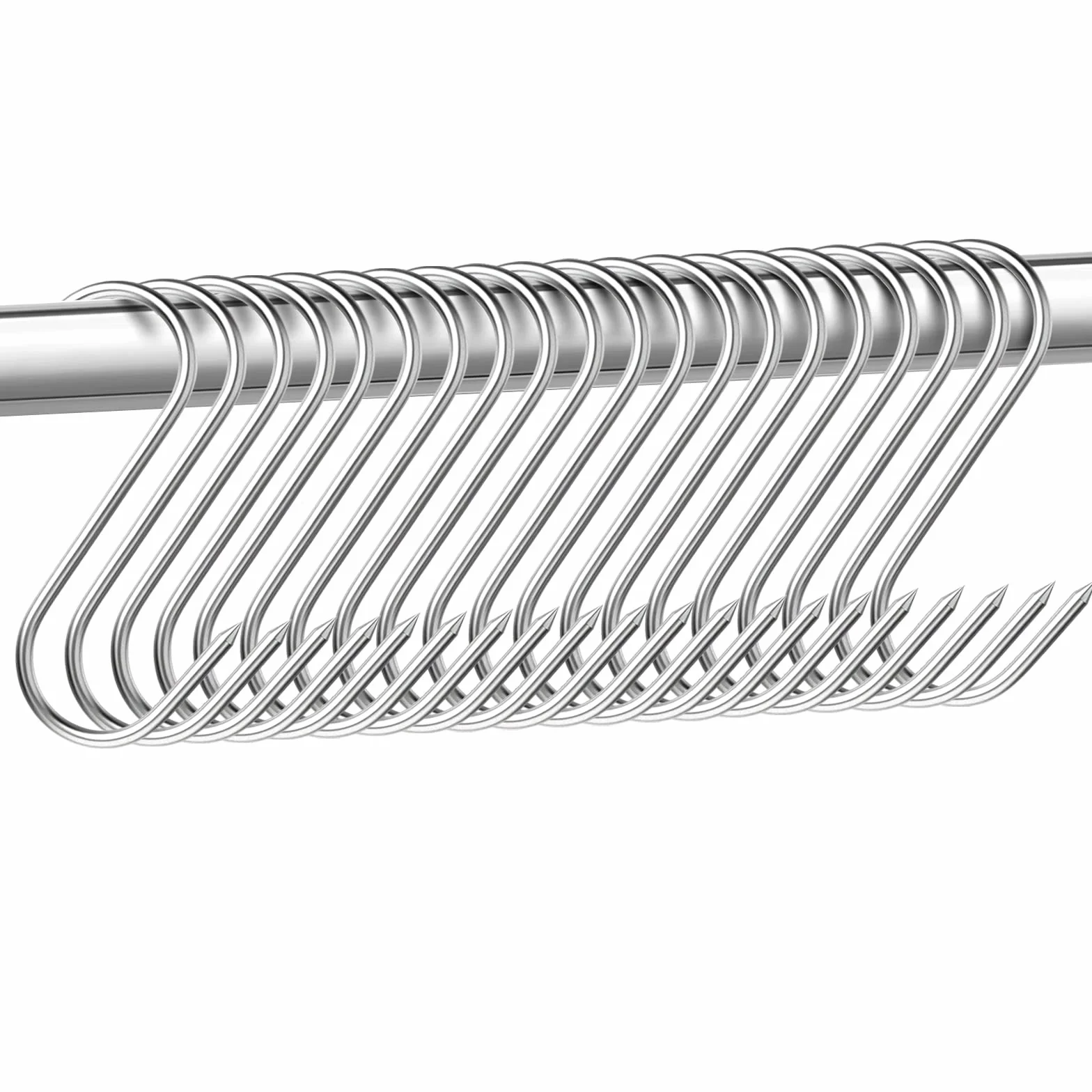 Esteopt 20 sztuk haczyków w kształcie litery S, ze stali nierdzewnej, 15 cm, do łazienki, sypialni, biura, kuchni, sklepu