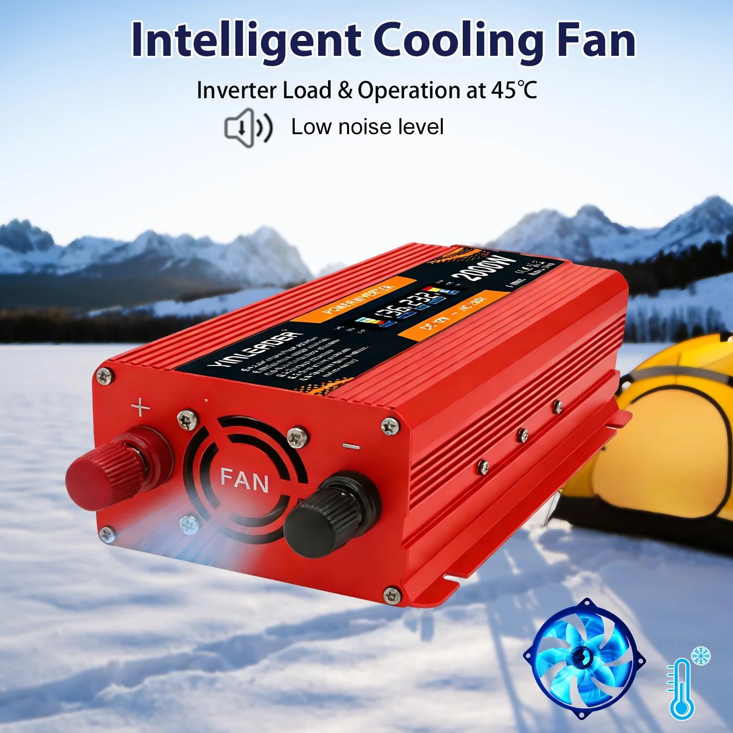 Przetwornica napięcia Power Inverter 12V 220V 850W 2000W z wyświetlaczem LCD 2 USB