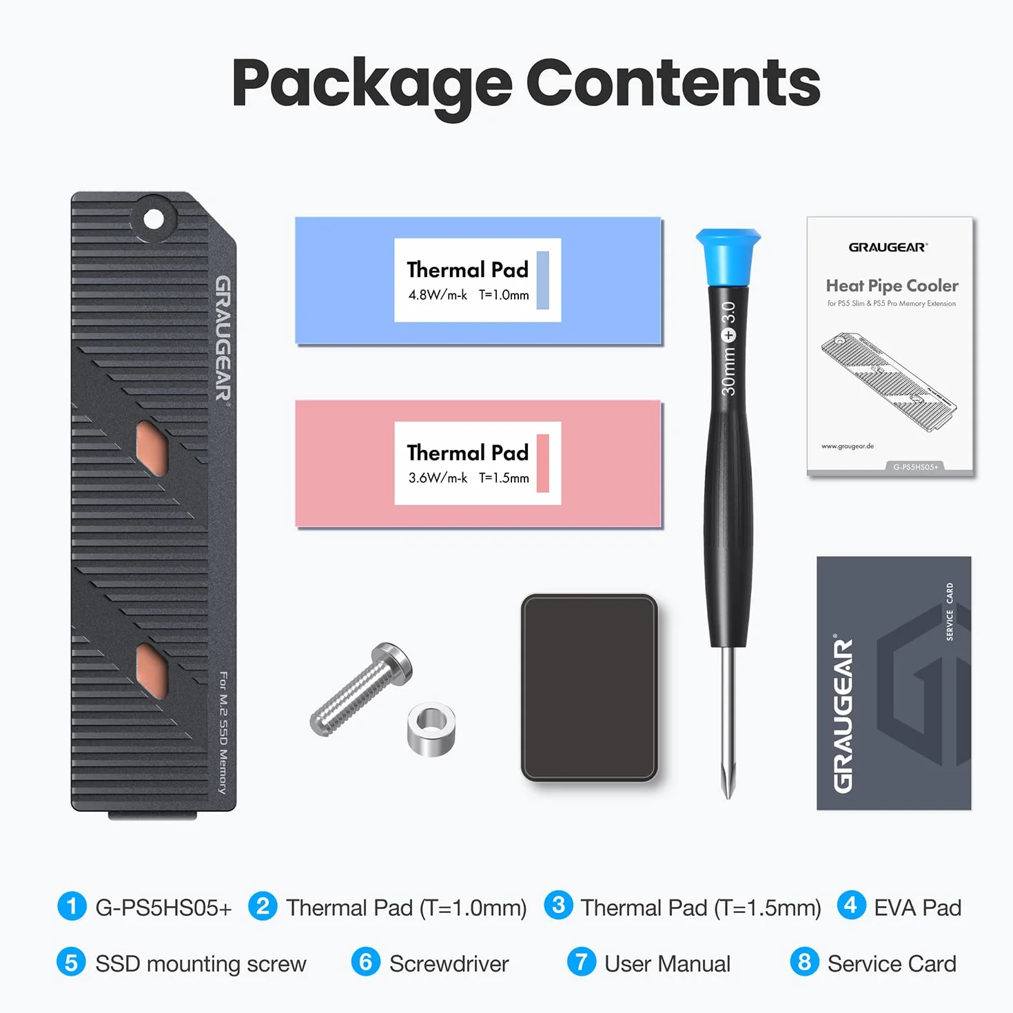 GRAUGEAR PS5 Pro PS5 Slim M.2 SSD Radiator z Rurą Cieplną Miedzianą Aluminiowe Żebra Chłodzenie NVMe