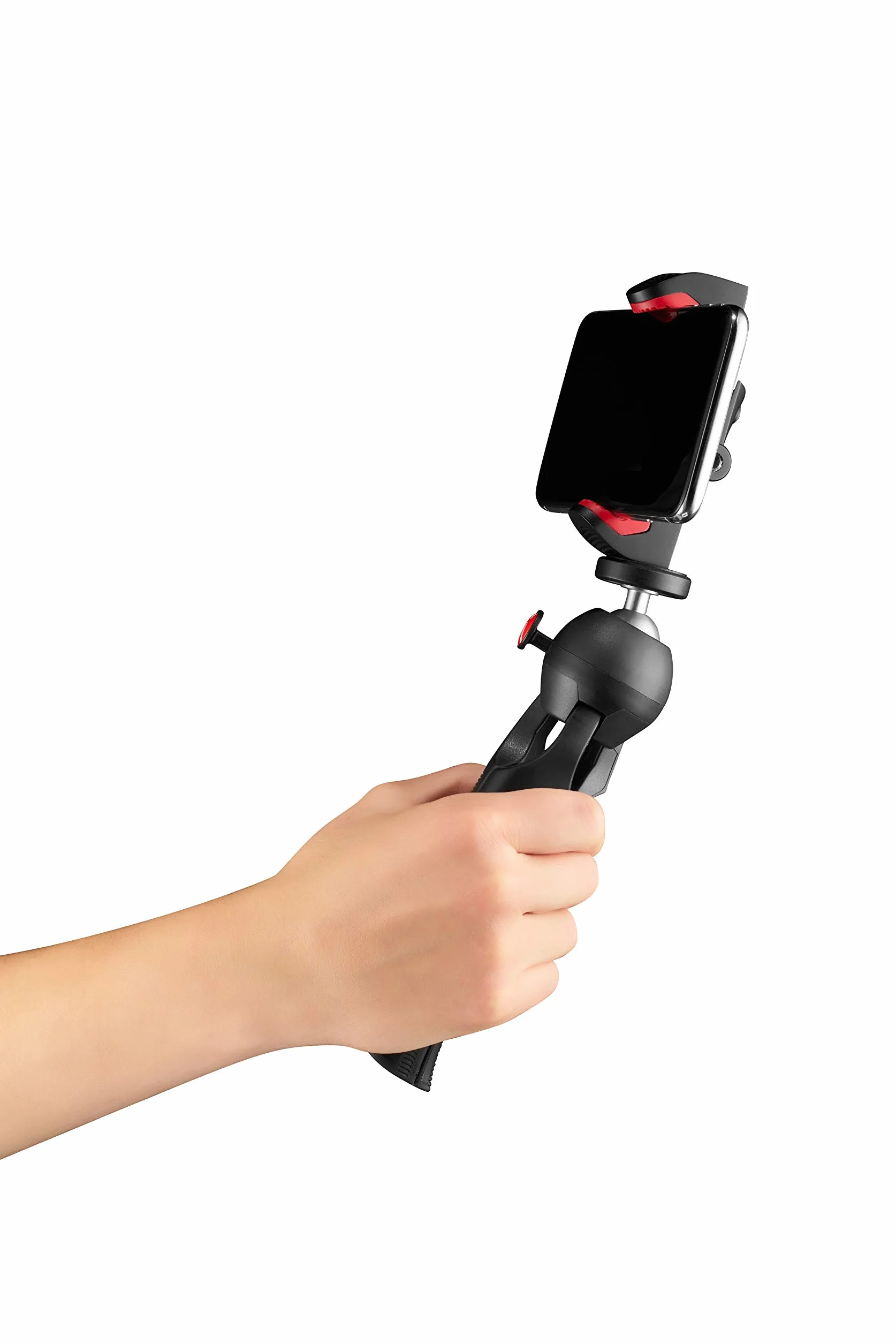 Manfrotto Uniwersalny zacisk do smartfona, wersja Pro (MCPIXI), do miniaturowego statywu do aparatu, statywu stołowego, kompaktowego statywu, do vlogów, czarny