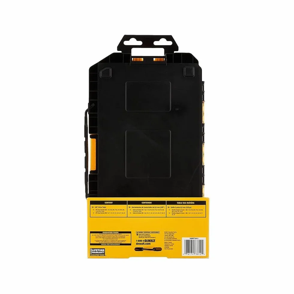 DEWALT DWMT73812 zestaw narzędzi z zestawem głębokich nasadek, napęd 3/8", 20 sztuk