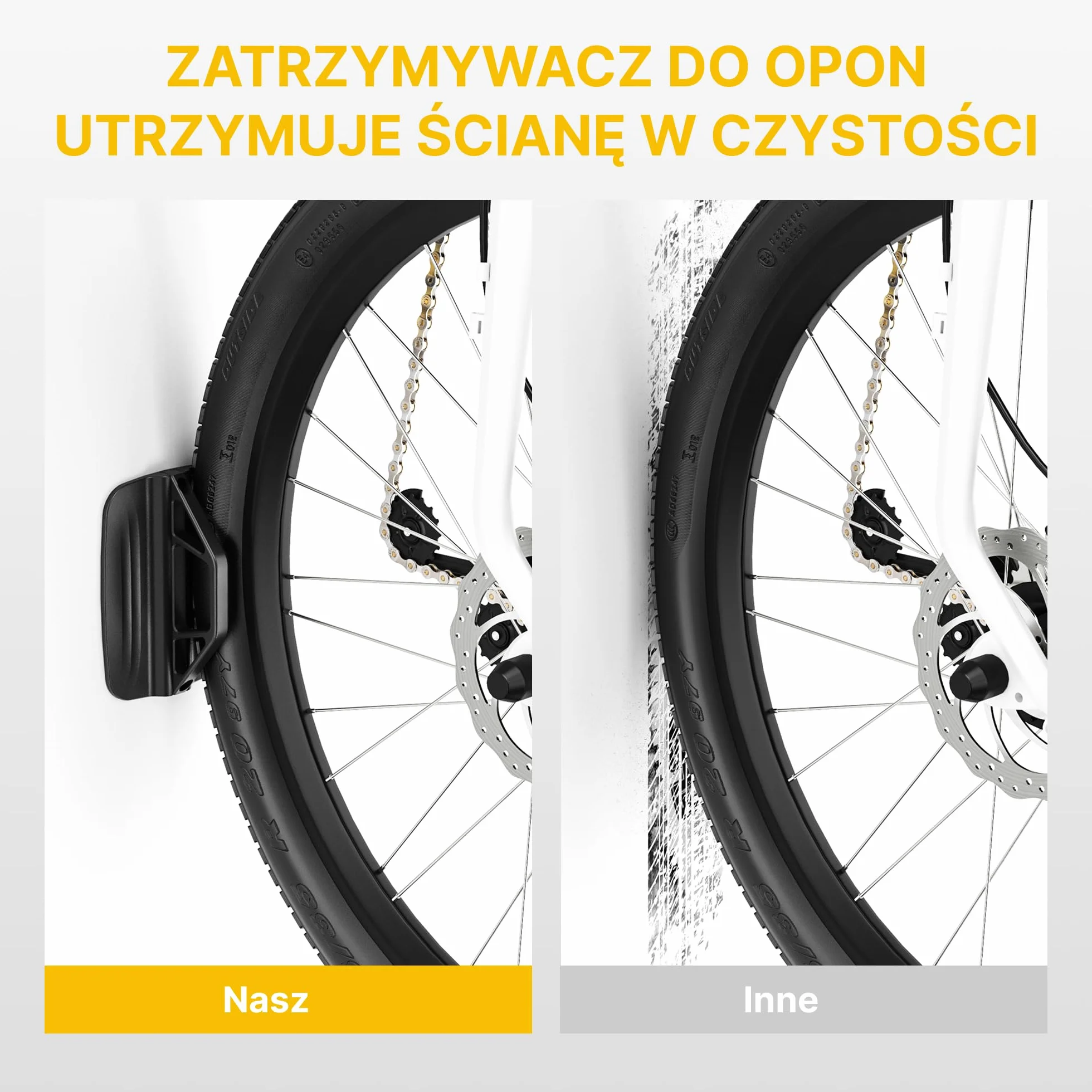 monTEK Obrotowy uchwyt ścienny na rower, wieszak na rower do garażu, uchwyt ścienny do rowerów, oszczędność miejsca, stabilny stojak na rower, pionowy stojak na rowery do 30 kg, 4 sztuki