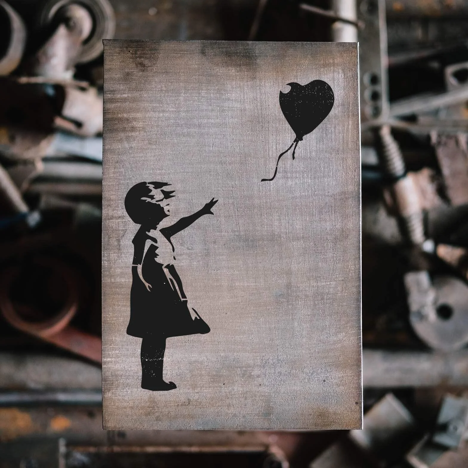 Dziewczyna z balonem Banksy szablon A4