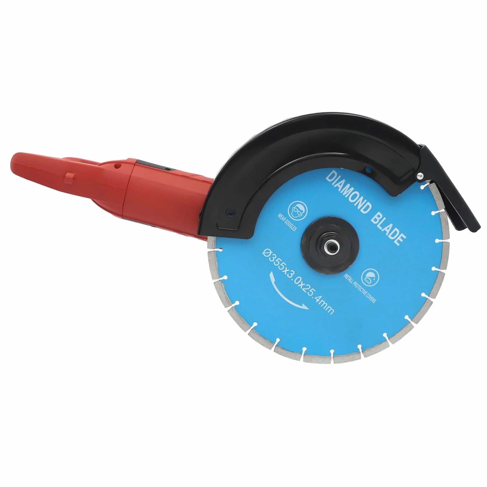 Piła do betonu elektryczna piła tarczowa 3000 W, 350 mm, piła tarczowa na mokro i na sucho, głębokość cięcia 135 mm, maszyna do cięcia kamienia z rurą wodną, pompą wodną, brzeszczotem, do kamienia i