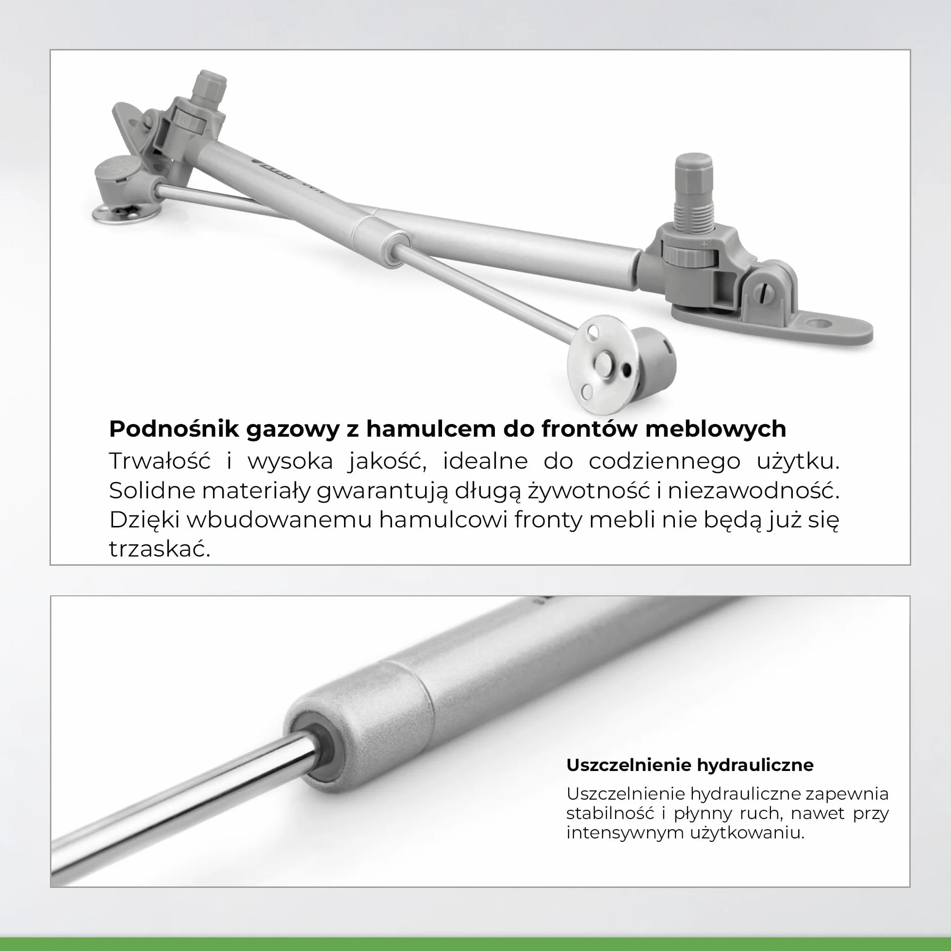 ATM® Podnośnik gazowy z hamulcem do frontów meblowych, klap i barków, 247 mm | Cichy Domyk | Regulacja Kąta 80° - 100° | Wytrzymały i łatwy w montażu | 4 Szt. | Moc: 120N