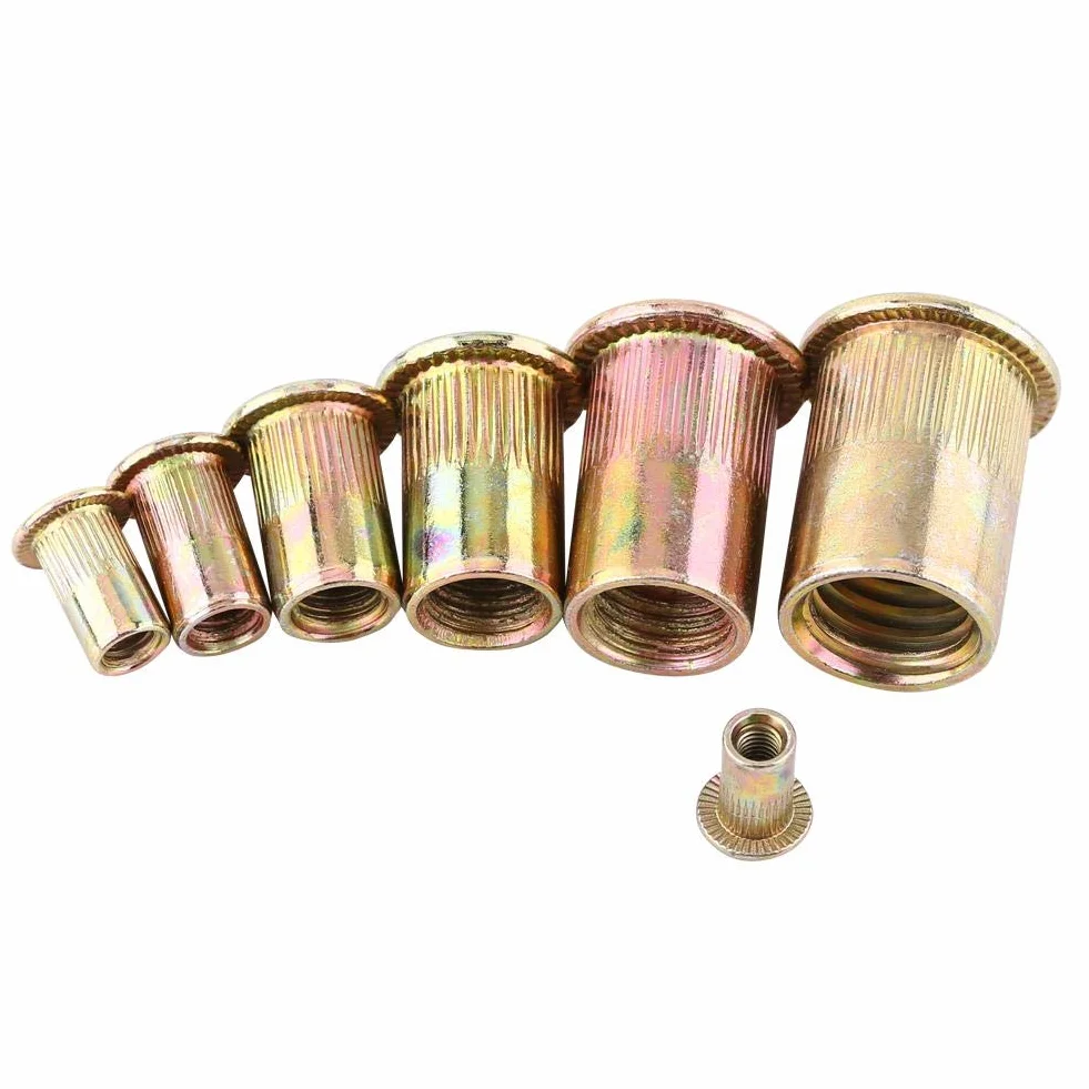 100/20 Stücke M3-M12 Kohlenstoffstahl Flache Gewinde Nietmutter Flansch Rivnut Nutsert Verschluss(M10/20pcs)