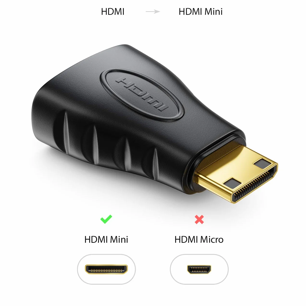 deleyCON Adapter HDMI do Mini HDMI Gniazdo 1920x1200 1080p Czarny