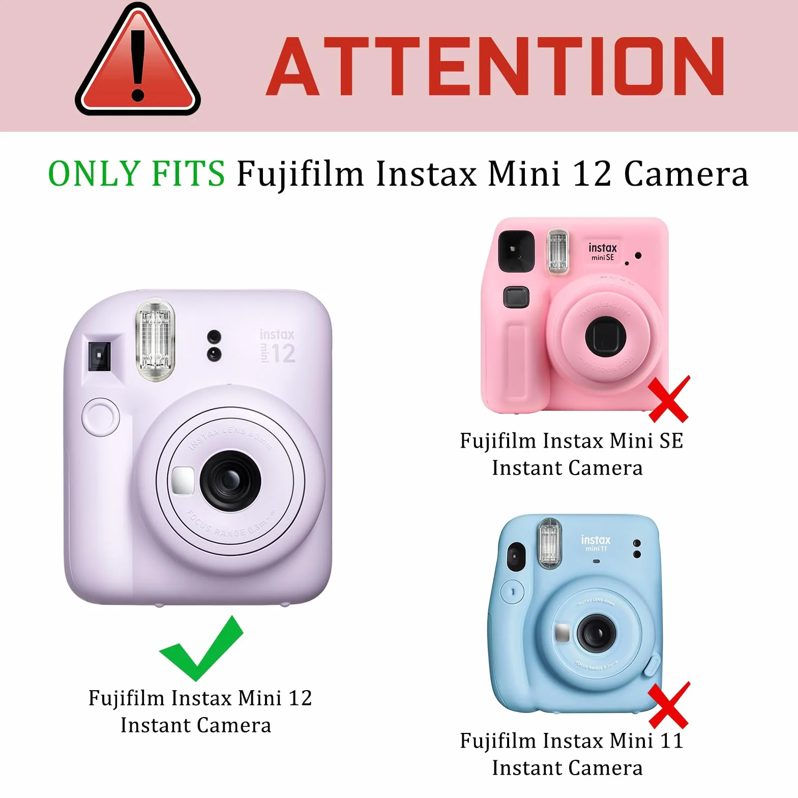 Fintie Etui Ochronne do Fujifilm Instax Mini 12, Przezroczyste Twarde, Kryształowe z Kieszenią i Paskiem