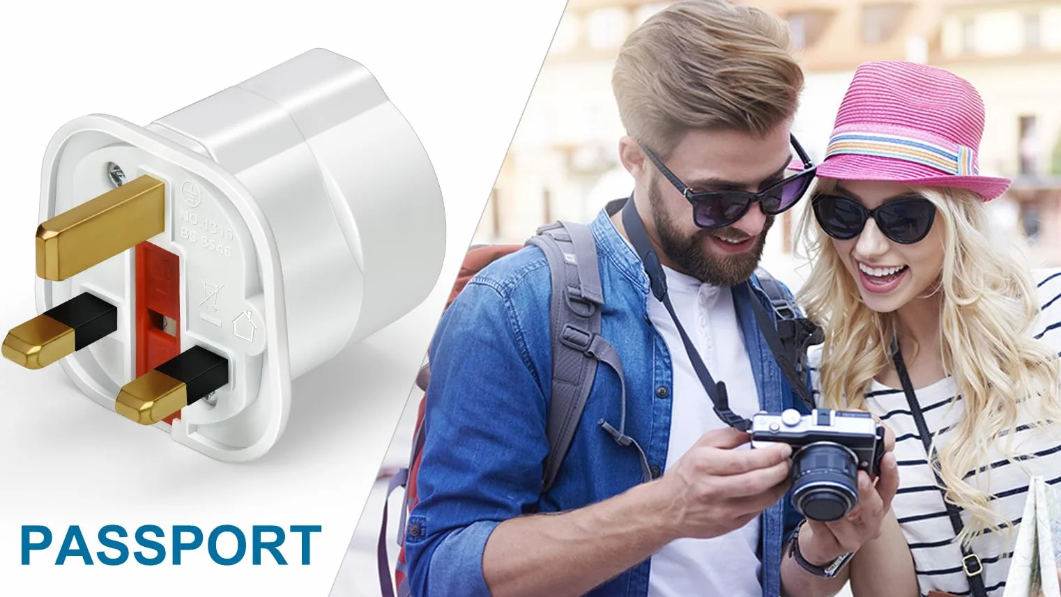VGUARD UK adapter podróżny, 6 sztuk, wtyczka Anglia, wtyczka podróżna, wtyczka Schuko UE do UK - biały
