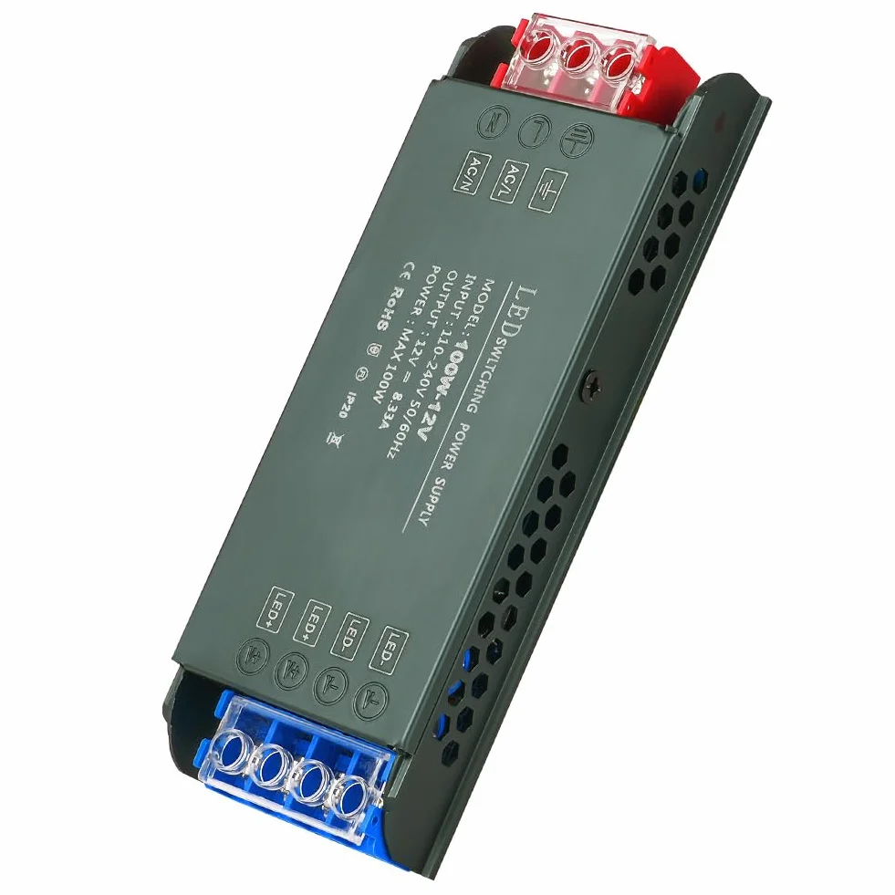 Transformator LED URAQT 220 V 12 V, 100 W Wejście transformatora LED, zasilacz niskonapięciowy AC na DC, sterownik stałego napięcia LED, niskonapięciowy transformator LED AC na DC