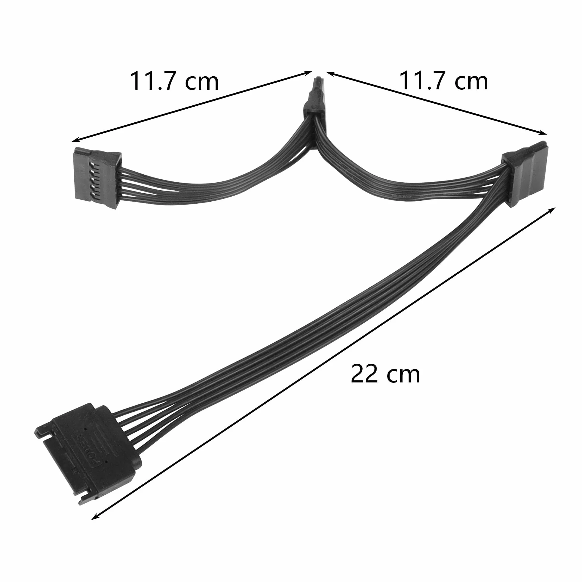 SinLoon 15-Biegunowy Kabel Rozdzielający SATA-Power, 15-Stykowy Kabel Szeregowy Do 3 SATA