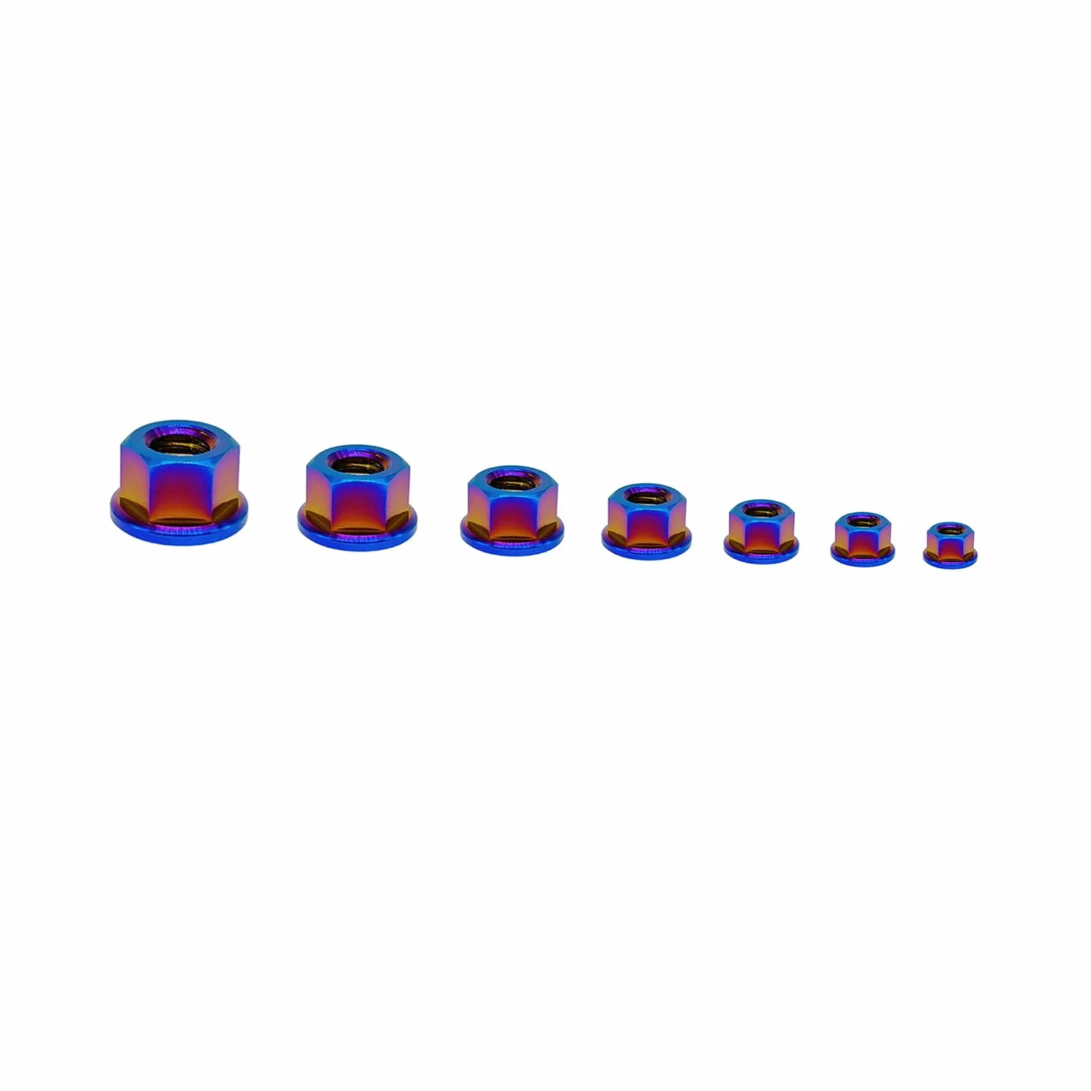 RISON tytanowa nakrętka kołnierzowa M12 x 1,5 mm, tytanowa nakrętka zębata, wypalana, niebieska, 6AL4 V, tytanowa nakrętka kołnierzowa do motocykla, 5 sztuk