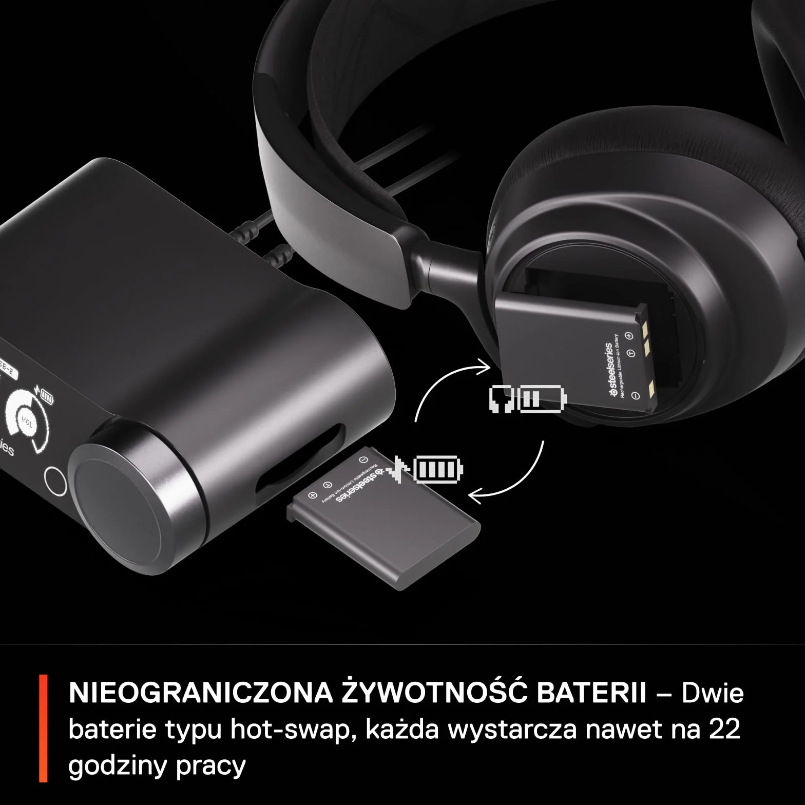 SteelSeries Arctis Nova Pro bezprzewodowe słuchawki do gier ANC neodymowe przetworniki magnetyczne ClearCast 2. gen