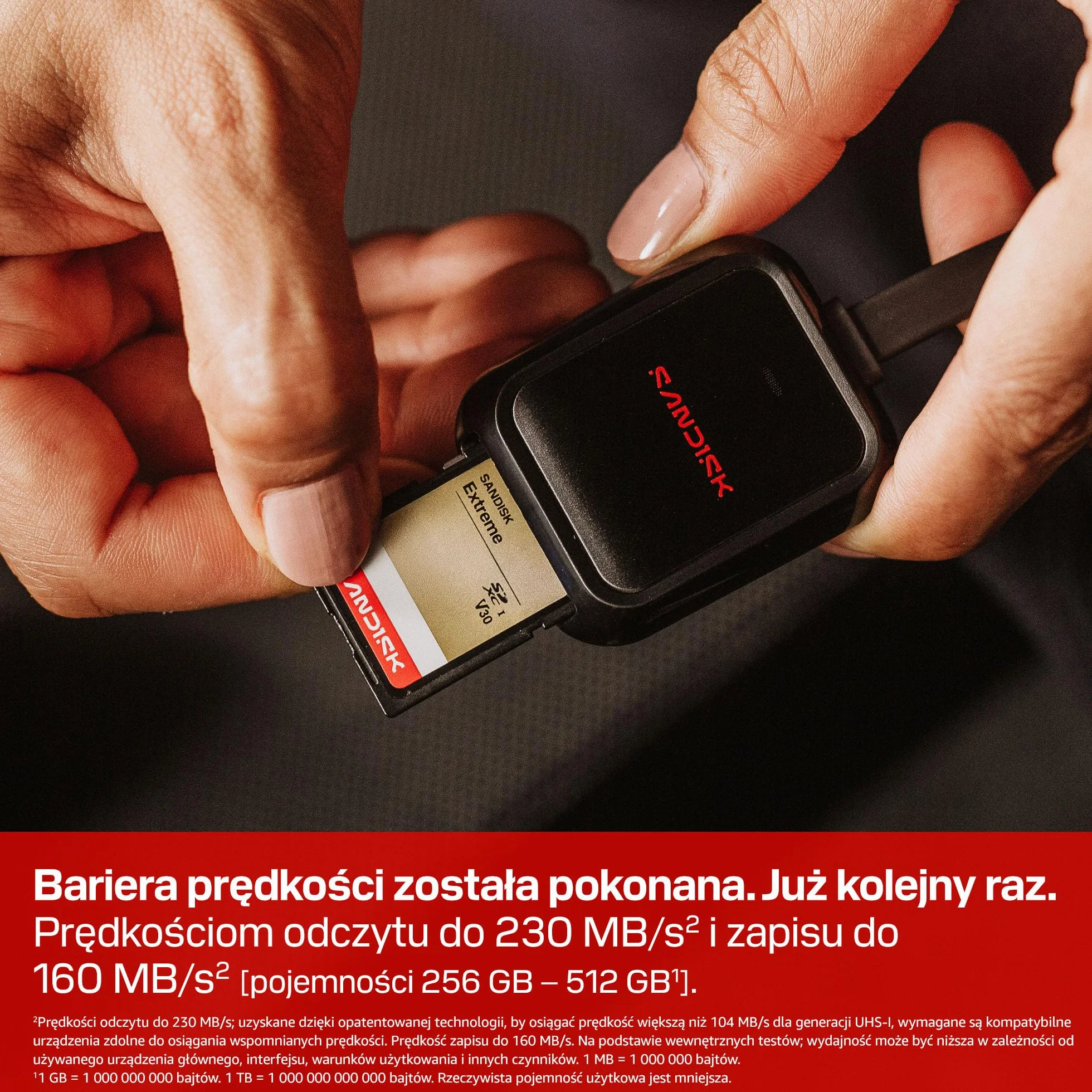 SANDISK Extreme Karta SD UHS-I 128 GB 230 MB/s odczyt 120 MB/s zapis 4K UHD U3 V30