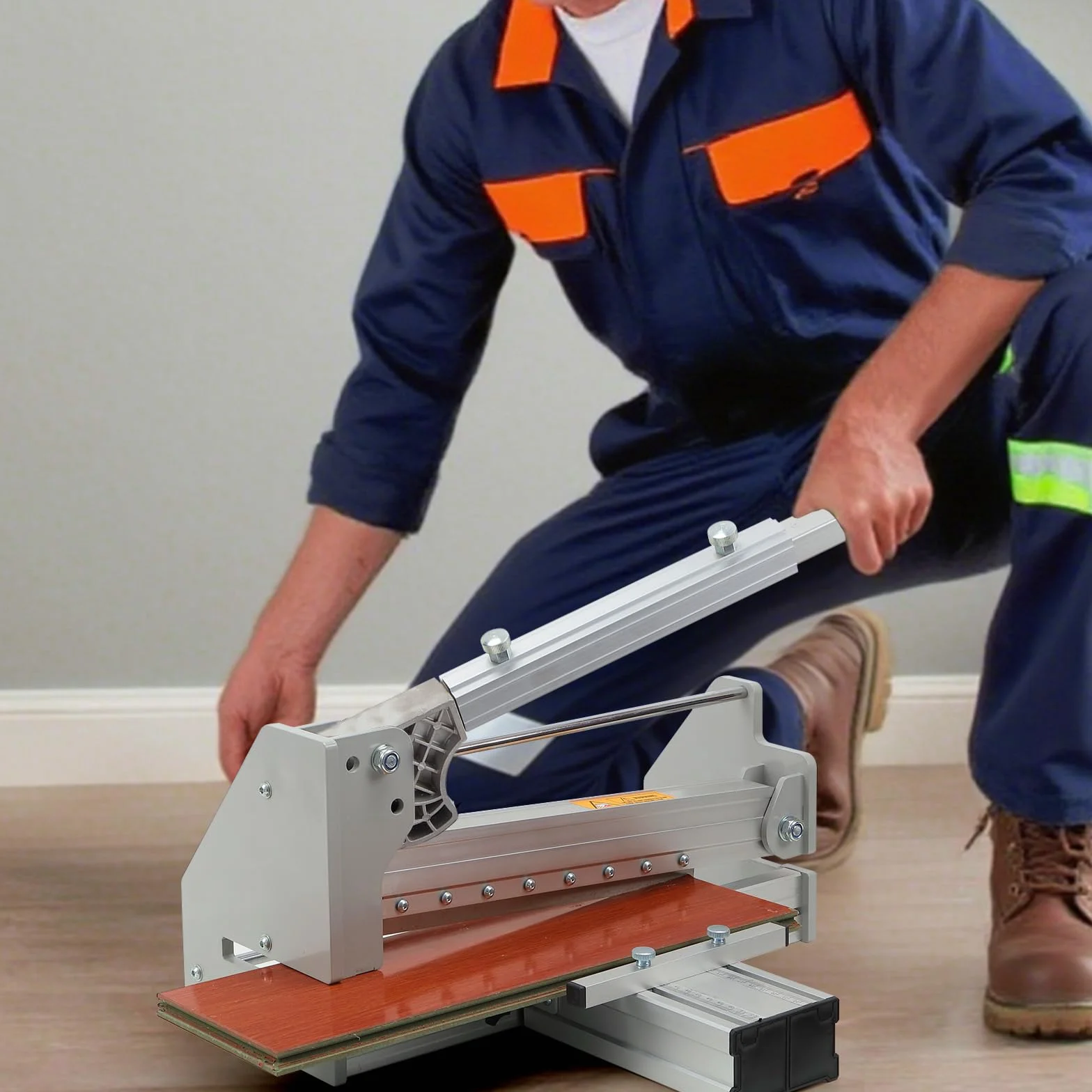 Przecinak do laminatu 300 mm, ręczna gilotyna do paneli podłogowych, profesjonalny przecinak do winylu, PVC, LVT, SPC, WPC, drewna i parkietu, głębokość cięcia 12 mm, ciche i czyste cięcie