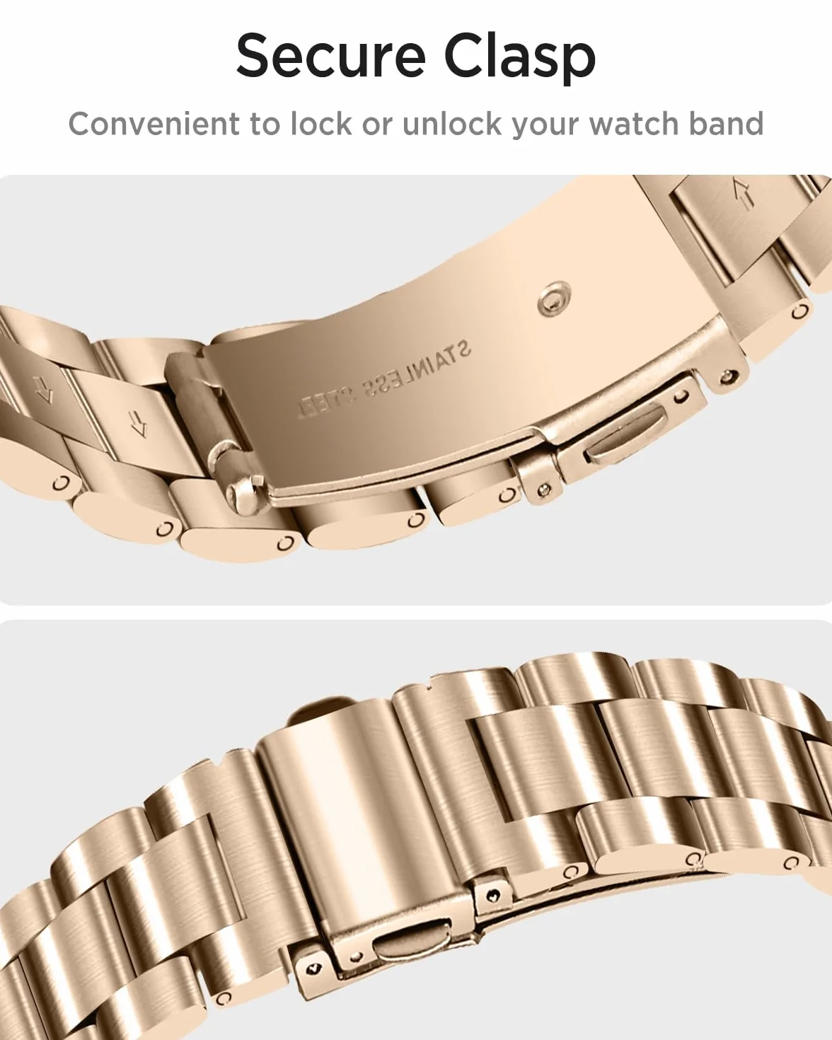 Miimall Metalowy pasek do zegarka Garmin Lily 2 Active/Lily 2 ze stali nierdzewnej, wodoodporny
