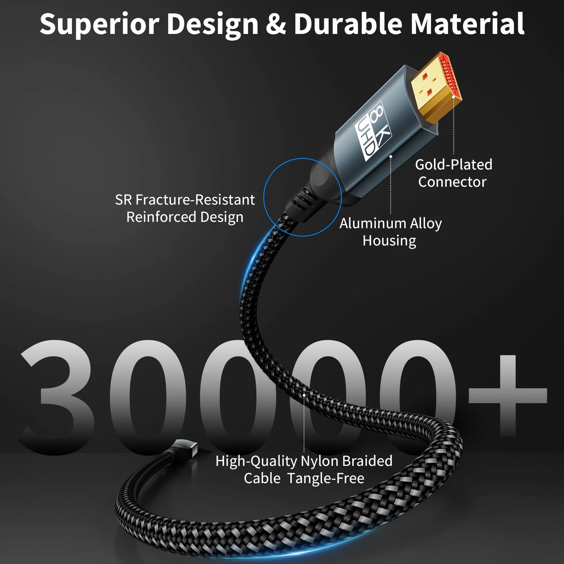 Kabel HDMI 5m 10K 8K Ultra szybki HDMI 2.1 HDR10+ eARC HDCP 2.2 2.3 VRR DTS:X