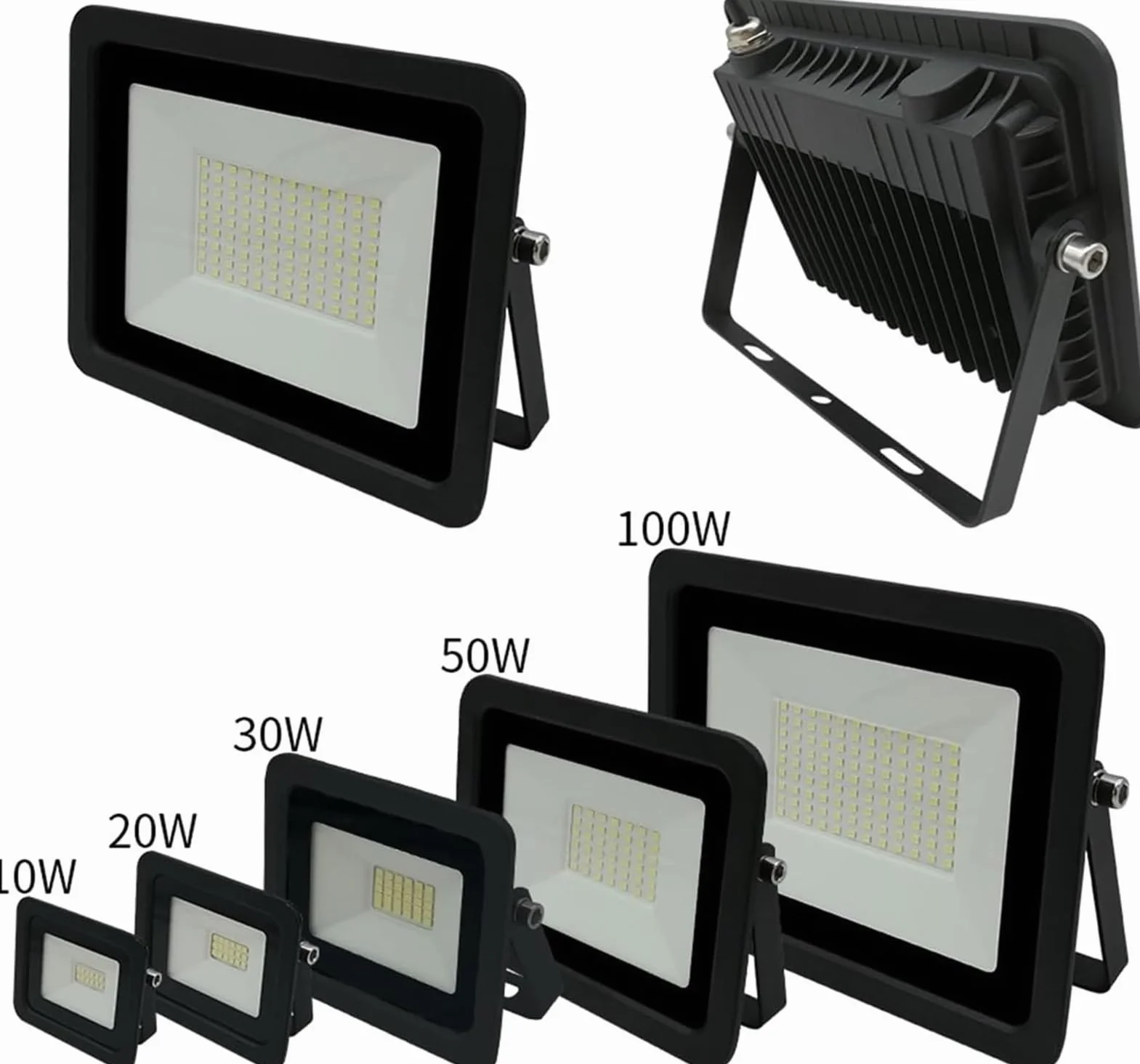 Lampy solarne zewnętrzne, Reflektory Lampa IP68 Biały reflektor Led Zewnętrzny zewnętrzny do patio, ogrodu(Cold Light 6000k,10W)