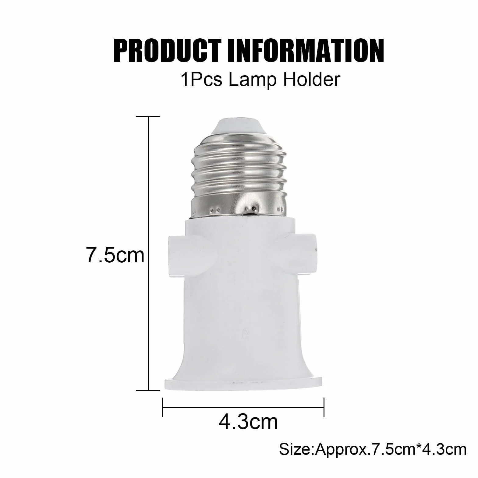 Adapter – adapter oprawkowy, żarówka, konwersja w gniazdo i oprawkę, kabel zasilający z wtyczką EU, adapter do gniazdka (biały)