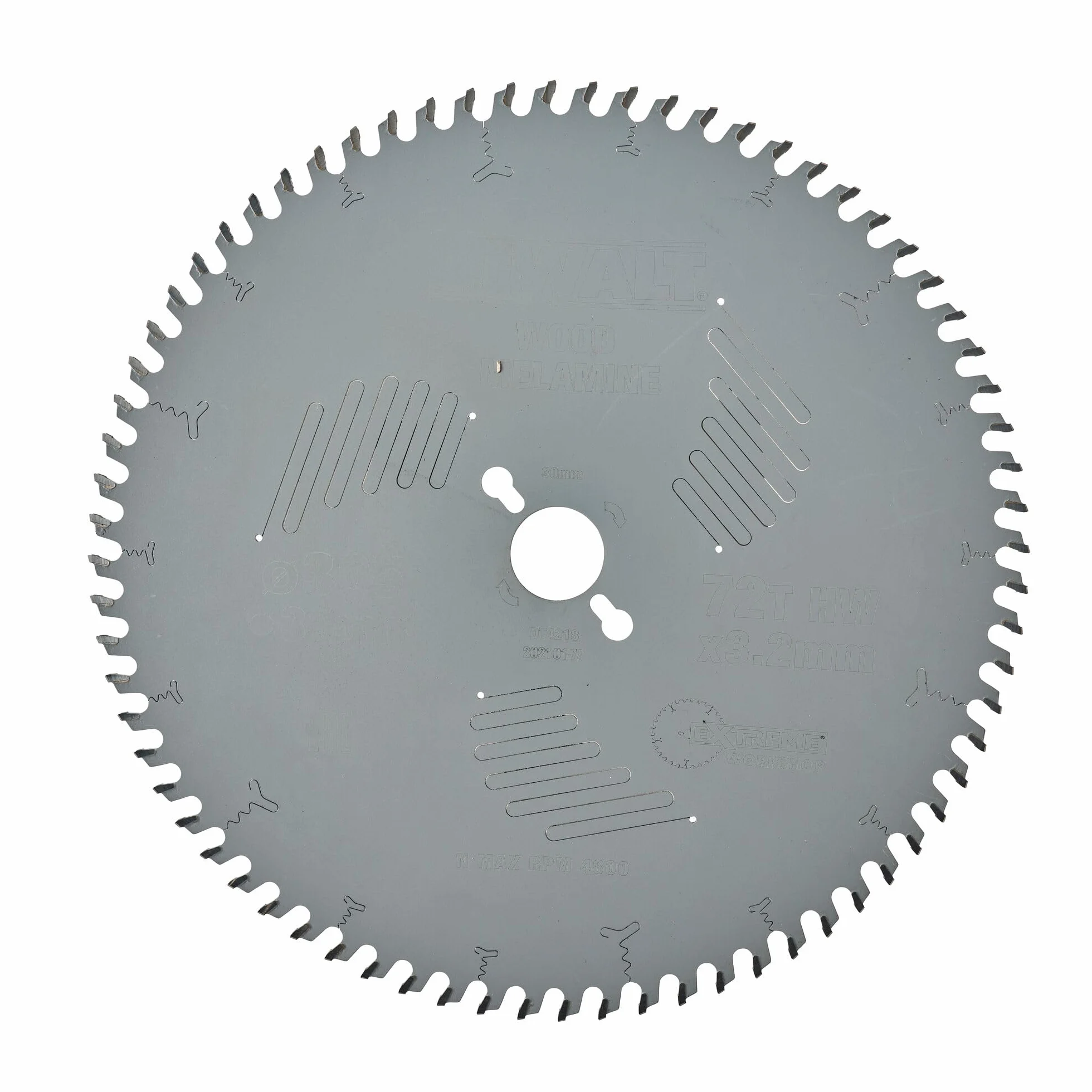 DeWalt brzeszczot do piły tarczowej Extreme (305/30 mm, 72HZ, do bardzo drobnych cięć, do materiałów drewnopochodnych pokrytych tworzywem sztucznym do pił stacjonarnych) DT4218