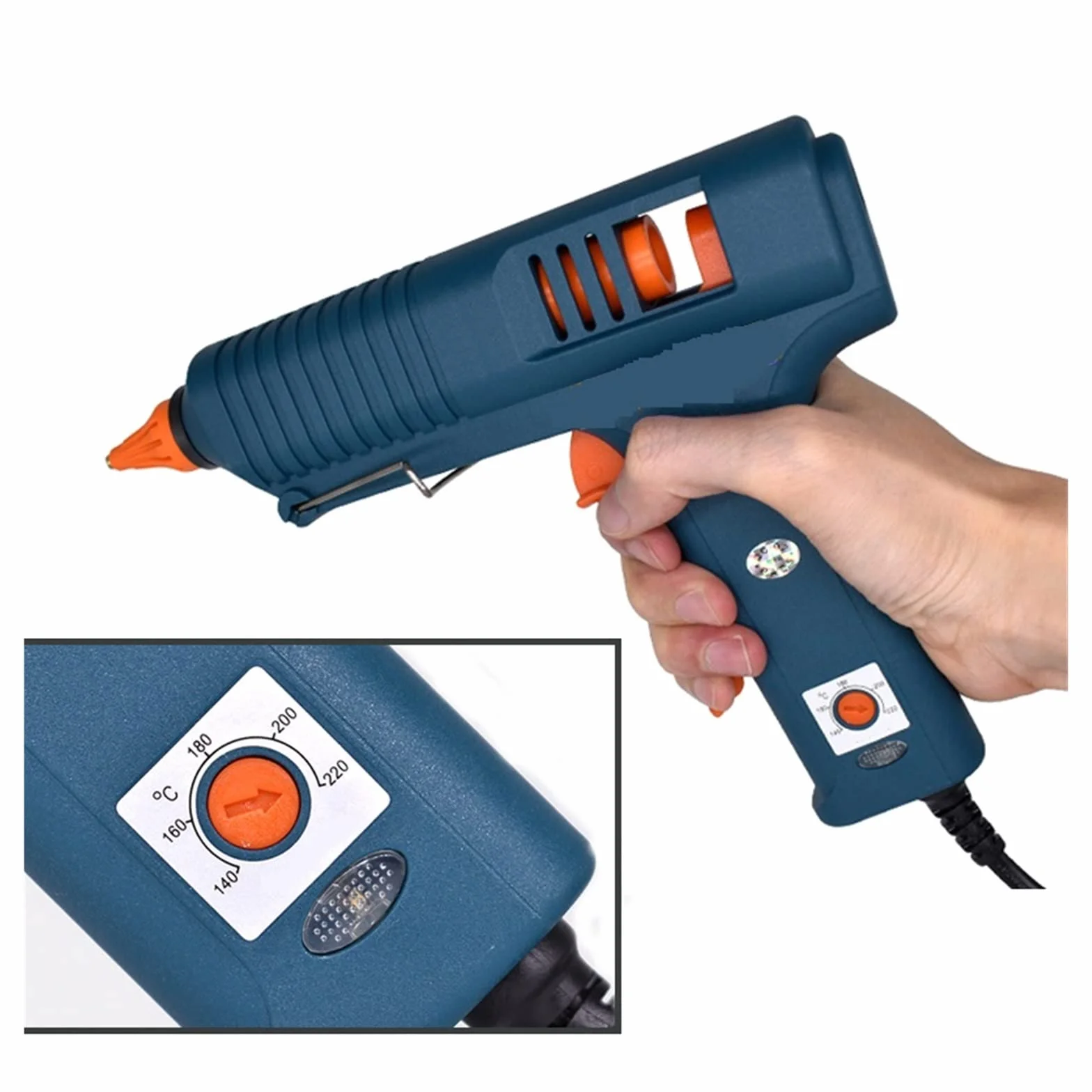 150W Pistolet Do Klejenia Na Gorąco Regulowana Temperatura Dysza 11mm Kleje W Sztyfcie Profesjonalny Przemysłowy Klej Gorący Szybkie Nagrzewanie(SET A)