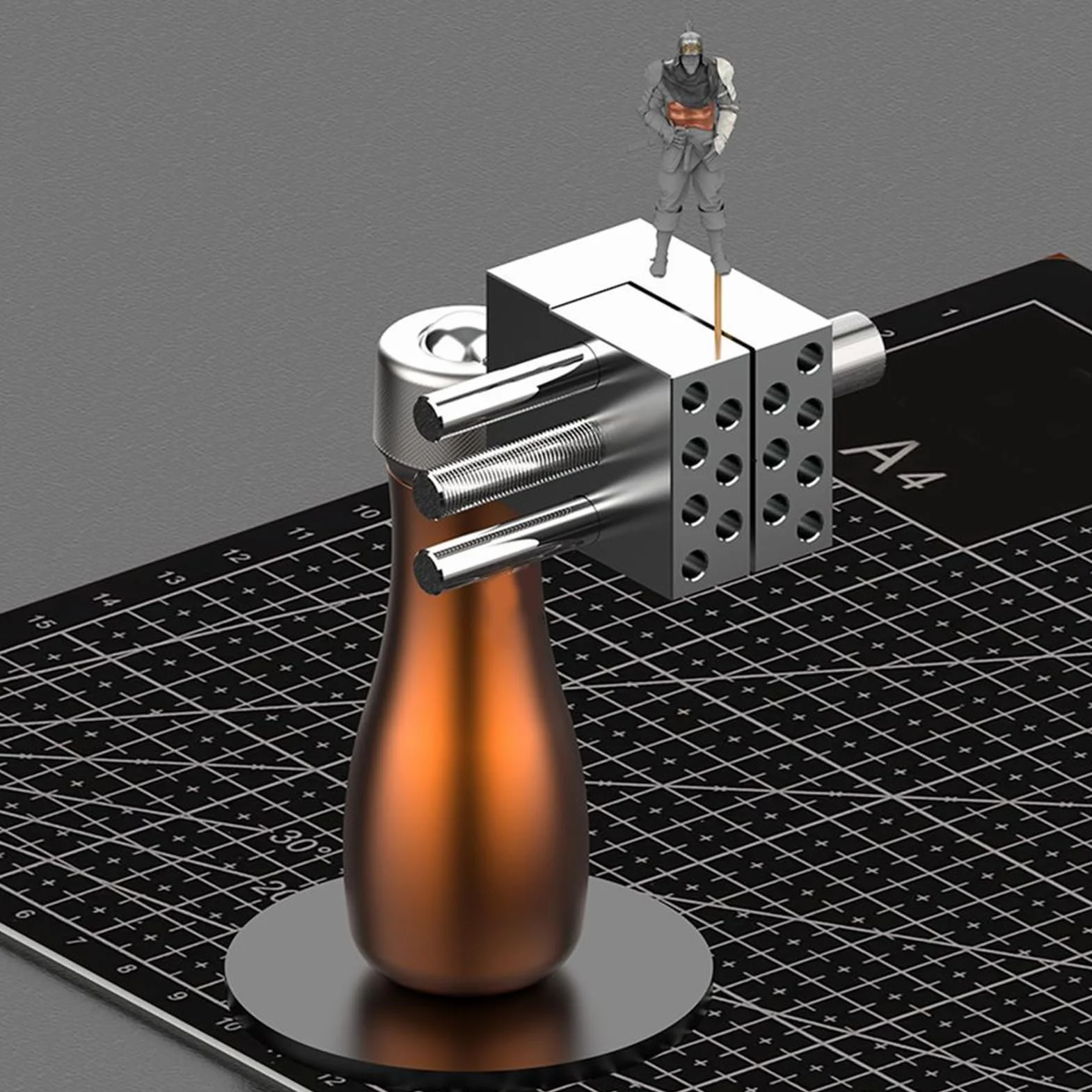 Mini imadło – precyzyjny zacisk stołowy do produkcji biżuterii, przenośne | narzędzie do stacji roboczej z obrotem o 360°, trwała, wytrzymała konstrukcja stalowa, funkcja regulacji kąta nachylenia