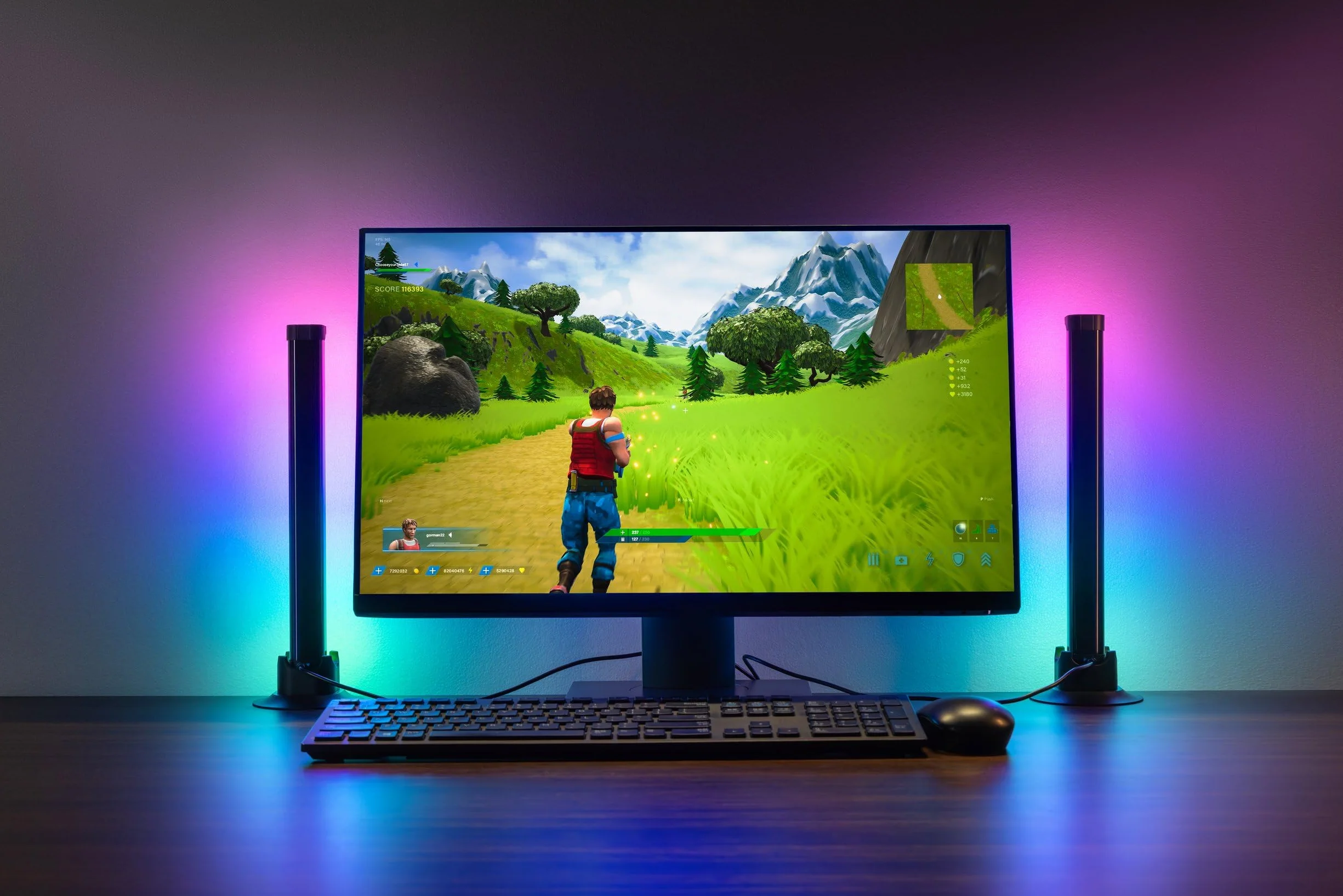 EGLO 2 szt. LED lampki do pokoju gamingowego, kolorowe lampki stołowe z efektami świetlnymi, dekoracja na imprezę, lampka sterowana muzyką, pilot, USB, ciepłe białe i RGB, czarne