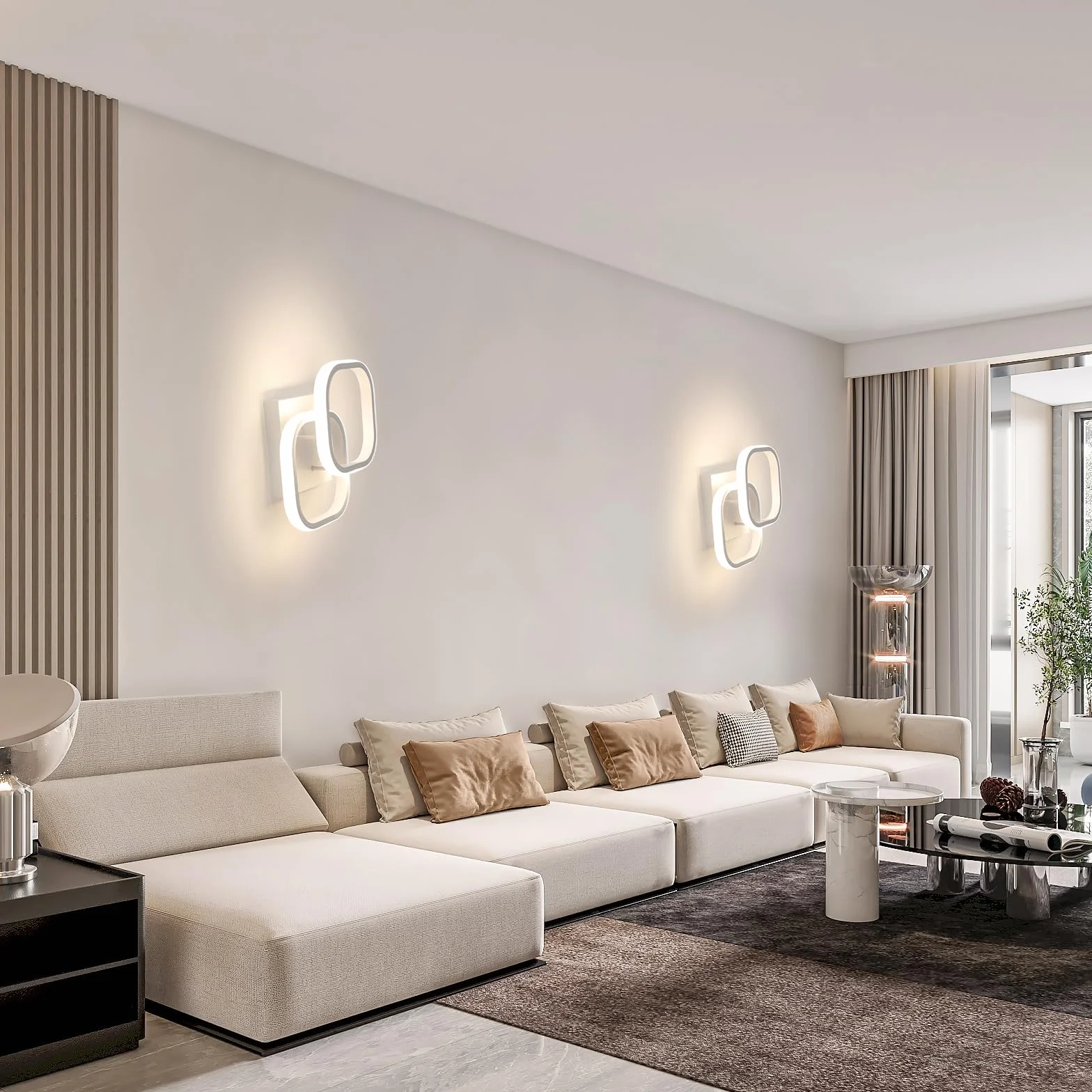 Comely Zestaw 2 nowoczesnych lamp sufitowych LED, 24 W, 1900 lm, mała kwadratowa lampa sufitowa LED, do sypialni, salonu, korytarza, balkonu, naturalnego światła 4500 K, białe 24 cm
