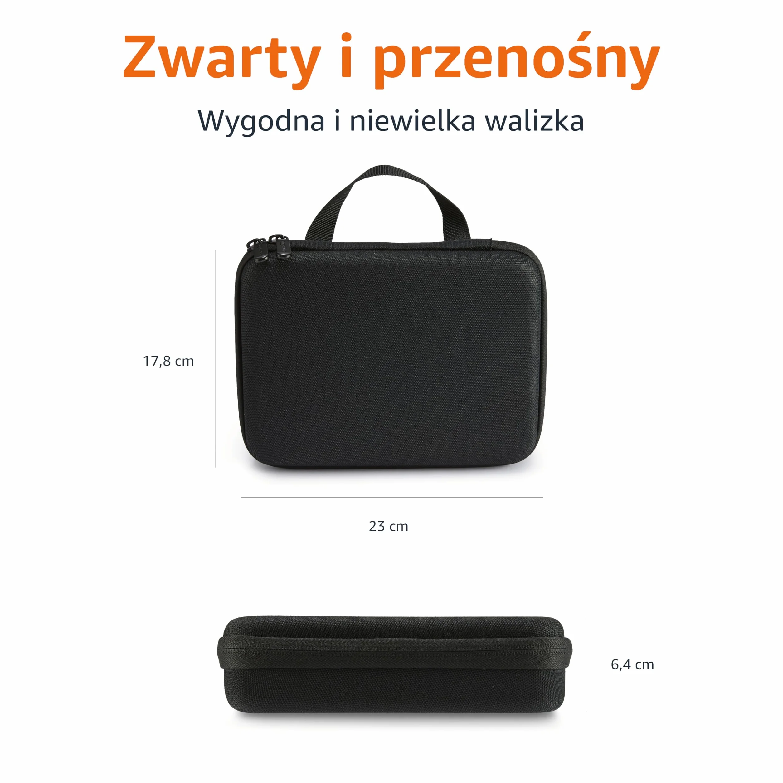 Amazon Basics średni futerał ochronny na kamerę GoPro i kamery sportowe z wewnętrzną pianką, przenośny i lekki, 22,9 x 17,8 x 6,4 cm, jednokolorowy, czarny