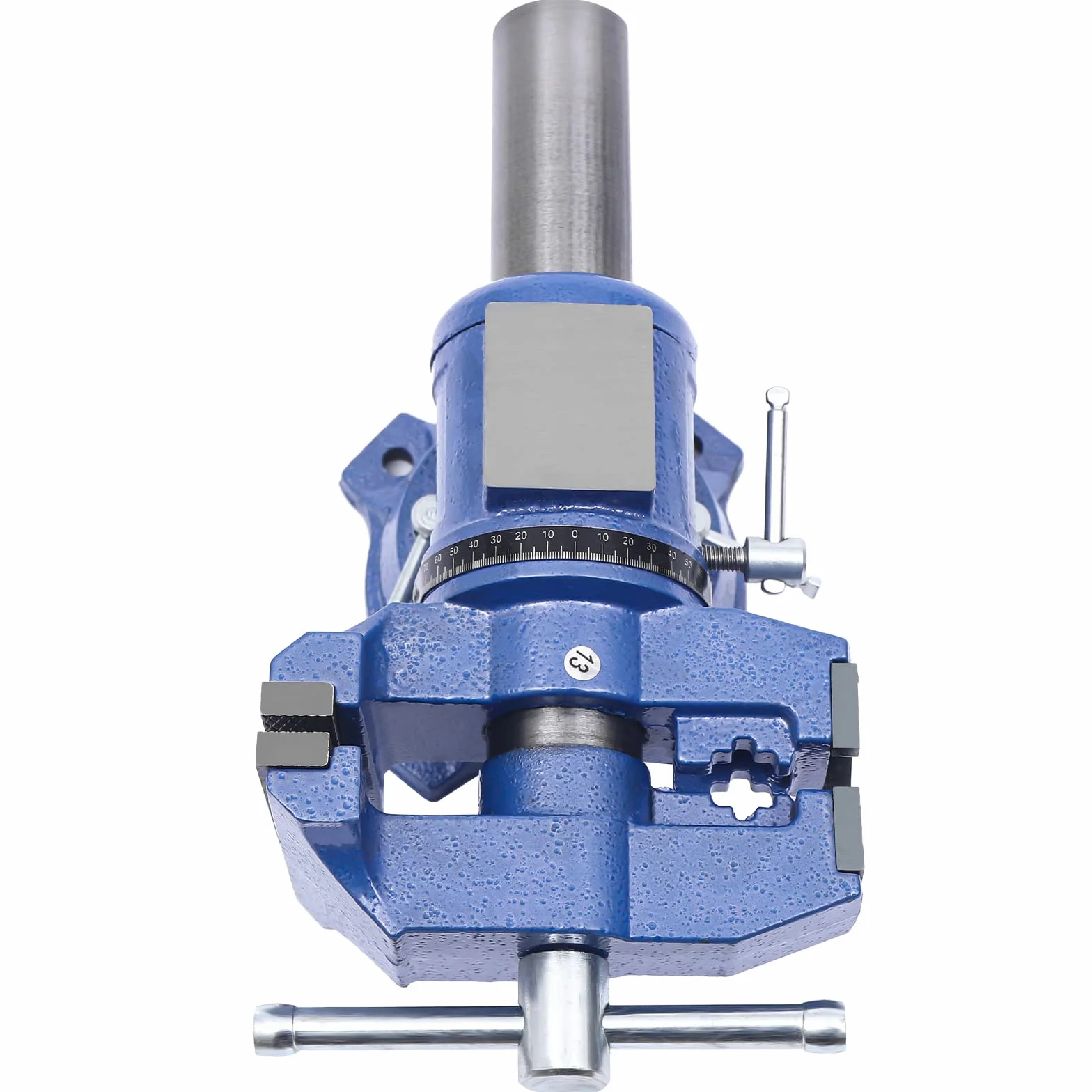 Imadło 4" 100 mm, żeliwo sferyczne, niebieskie szczęki stalowe, obracane o 360°, dwuosiowe imadło stołowe, uniwersalne, profesjonalne szczęki, szczypce równoległe do stolarstwa, rzemiosła, elektroniki
