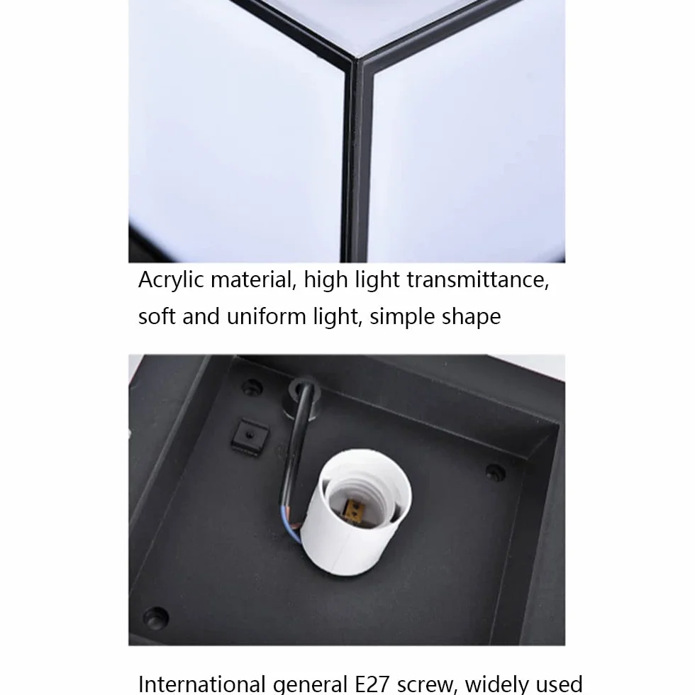 Lampy solarne, Matowa Czarna Lampa Słupkowa Z Trzonkiem E26, Przystosowana Do Pracy W Warunkach Mokrych(16cm)