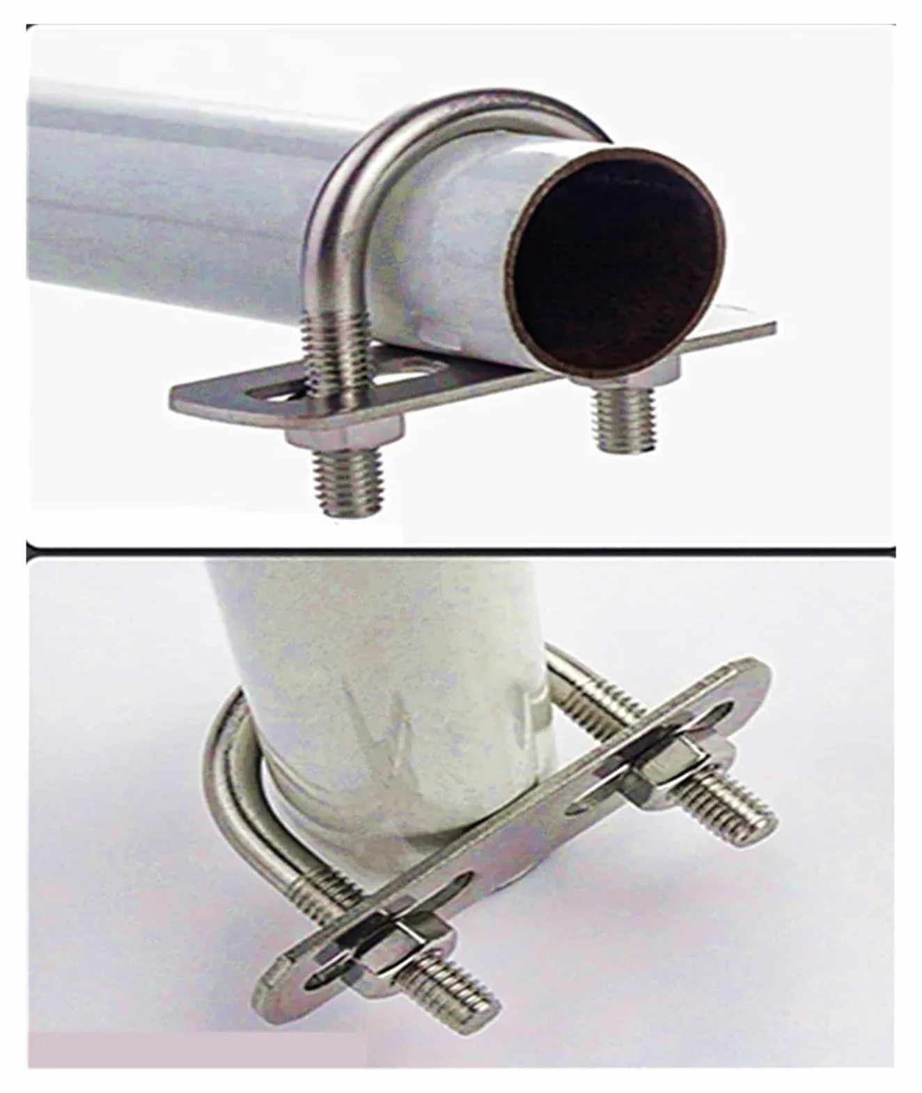 Obejma rurowa krzyżowa ze stali nierdzewnej 304 typu U-Bolt | Srebro M6 M8 Naprawa rur w wielu rozmiarach: Obejma do rur(M8x159x189mm-1set)