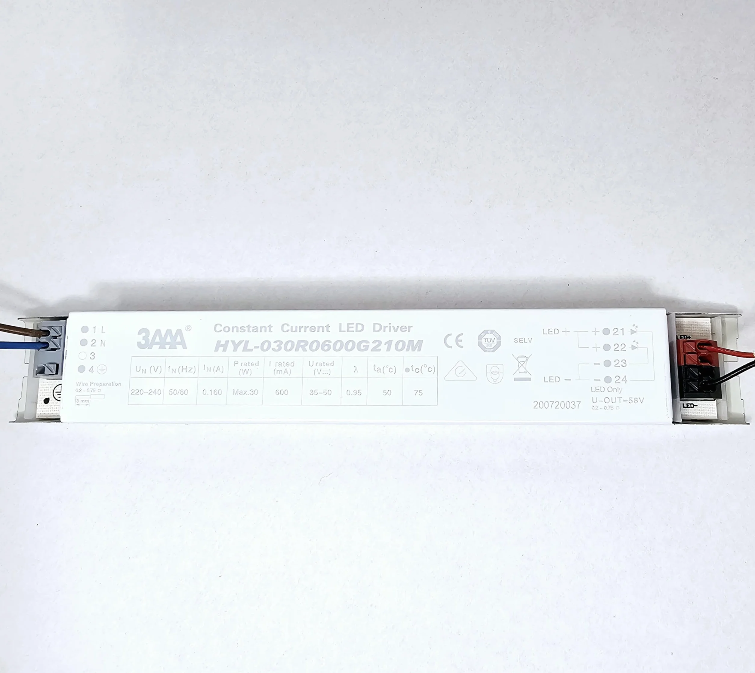 LED Driver 3AAA HYL-030R0600G210M 600mA 35-50V 30W transformator