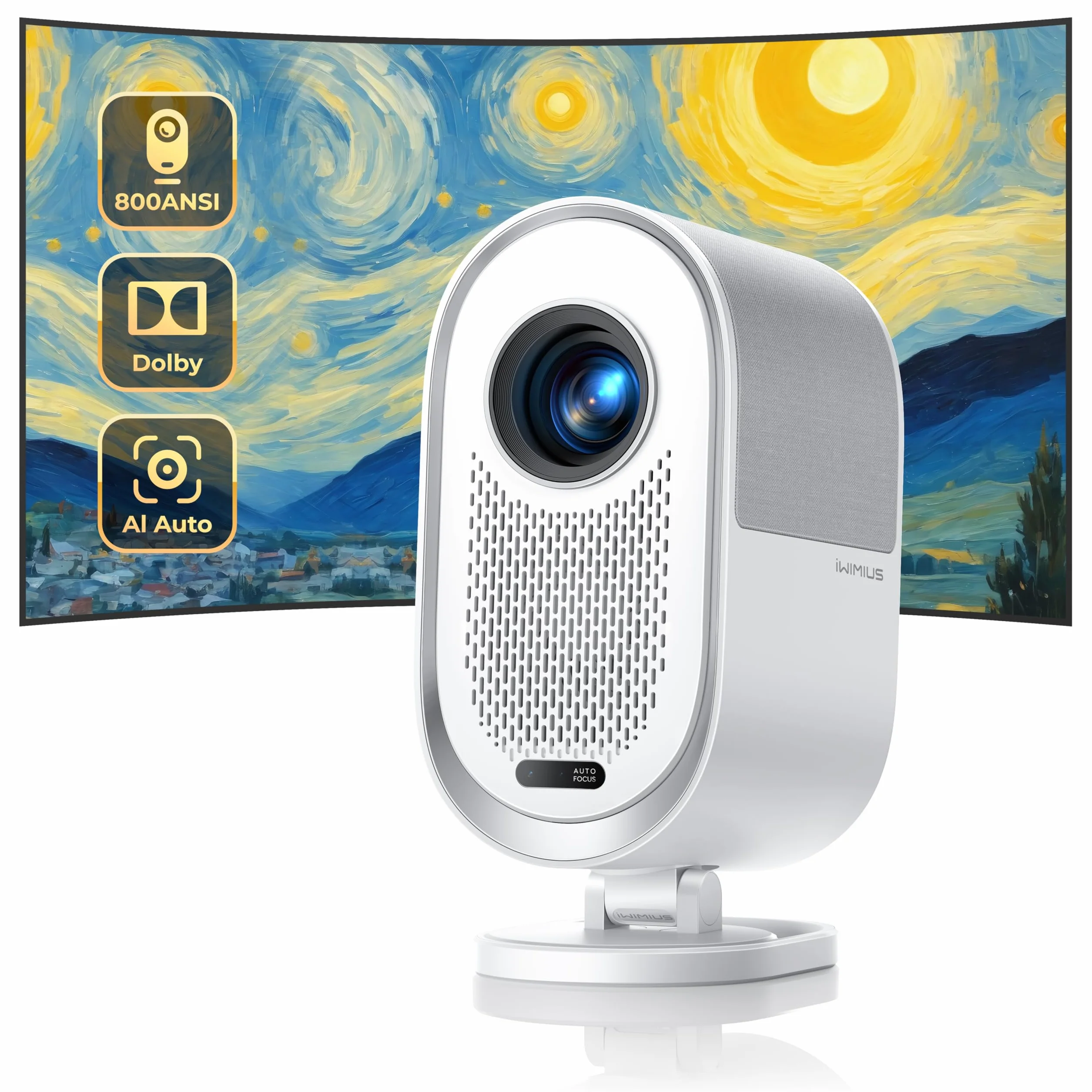 Projektor 4K, autofokus/projektor Bluetooth WiFi