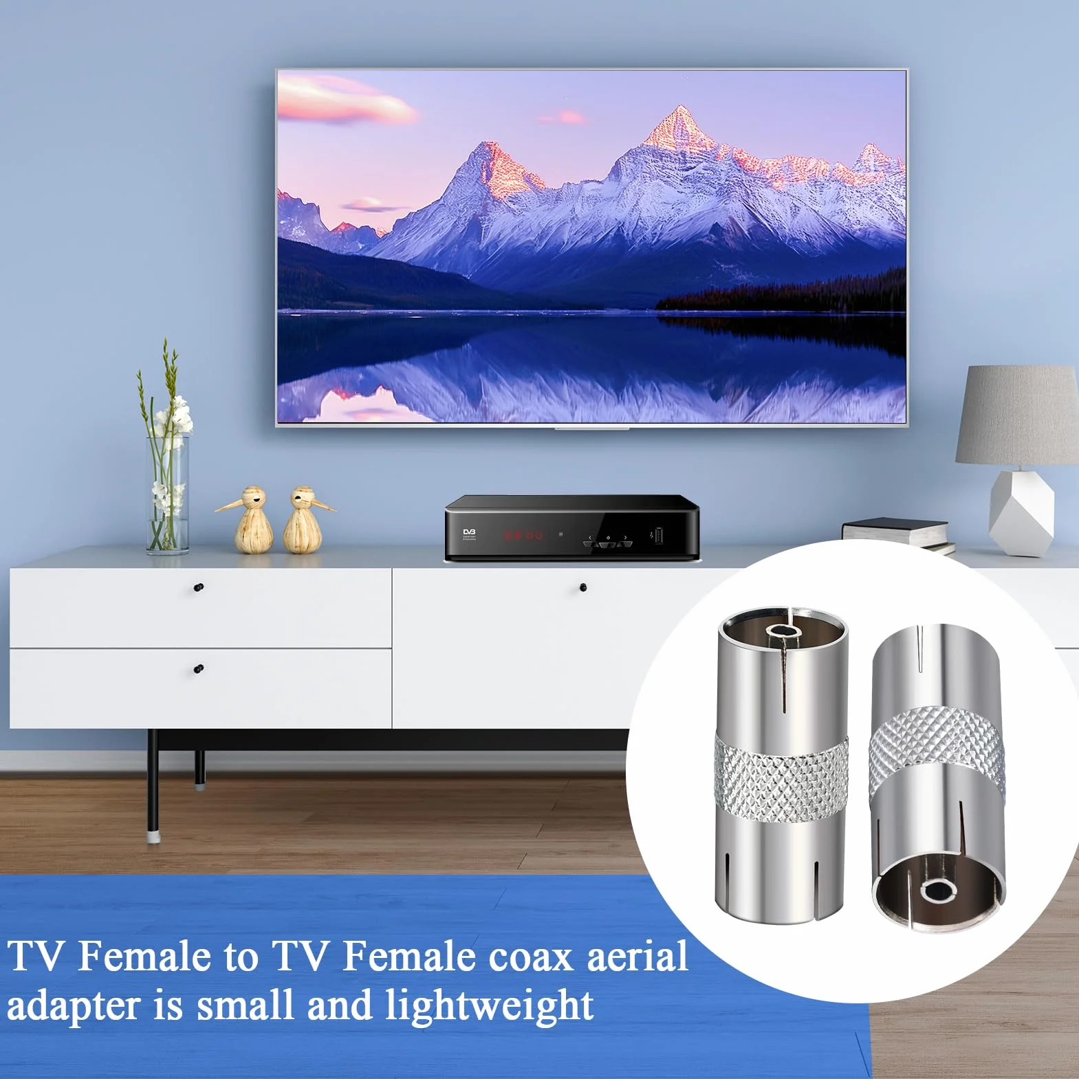TUOLNK Adapter antenowy koncentryczny TV żeński do żeńskiej anteny telewizyjnej złącze koncentryczne do kabla antenowego, kabla satelitarnego, kabla koncentrycznego 4 szt