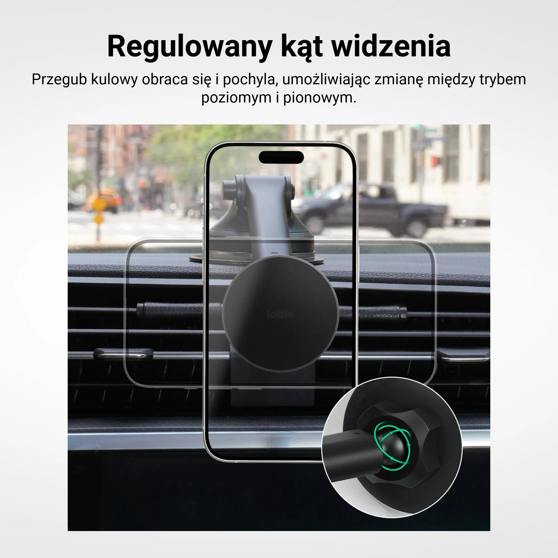 iOttie iTap 3 Magnetyczny uchwyt samochodowy z adapterem pierścieniowym Qi2 MagSafe