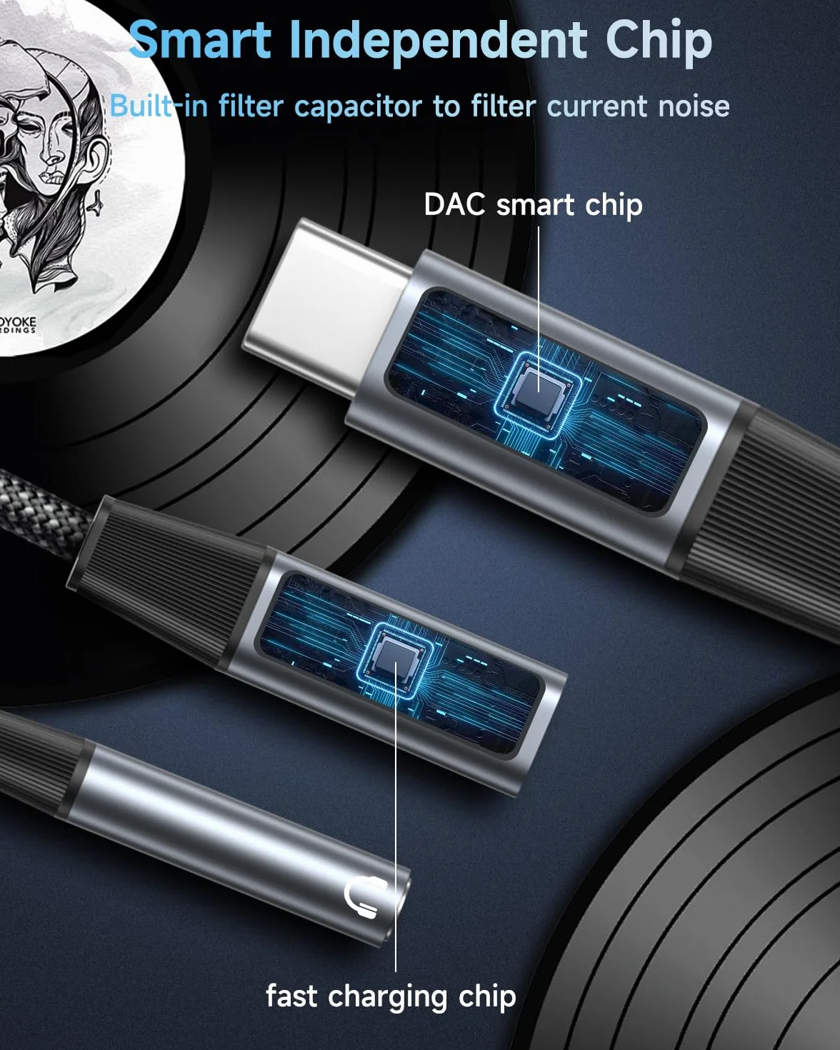 Adapter słuchawkowy i ładowarka USB C do 3,5 mm, adapter słuchawkowy Aux Audio typu C z kablem do szybkiego ładowania PD 60 W dla iPhone'a 17 16 15, iPada Air/Pro, Galaxy S25 S24 S23 S22, Pixel