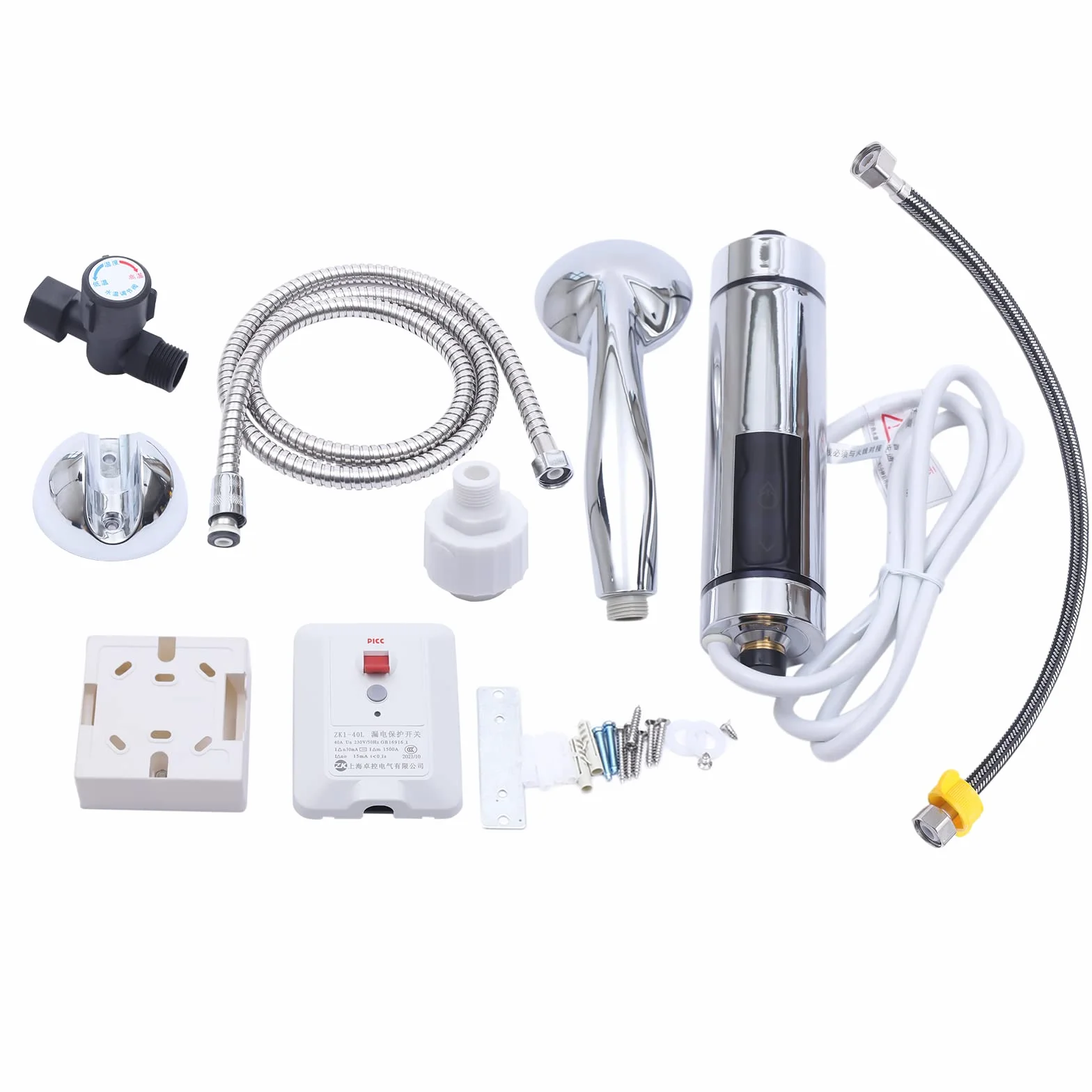 Elektryczny podgrzewacz wody 5500W Mini podgrzewacz wody Przenośny niskociśnieniowy bezzbiornikowy podgrzewacz wody Inteligentna regulacja temperatury Wyświetlacz LED Temperatura wody Zawór